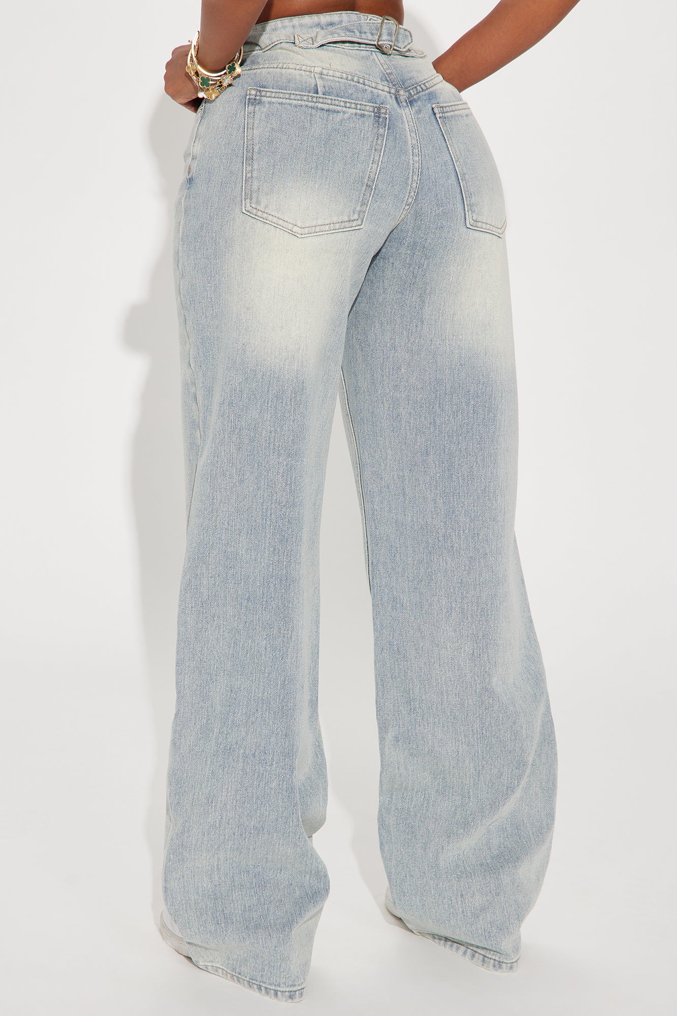 Tall Peace Of Mind Tinted Baggy Jeans - Light Wash - Image 3