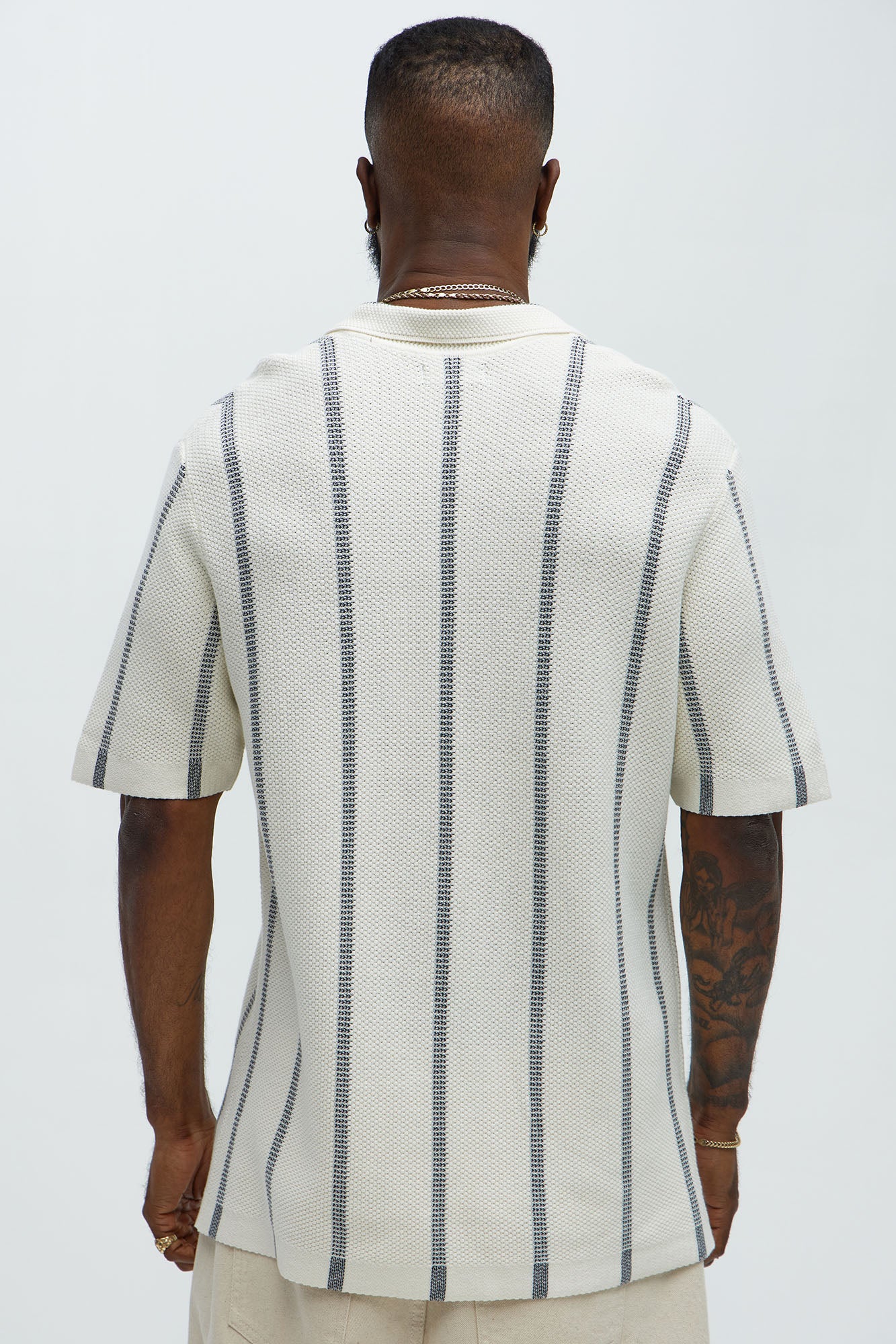 Takin Shots Textured Stripe Polo Shirt - Cream/combo - Image 3