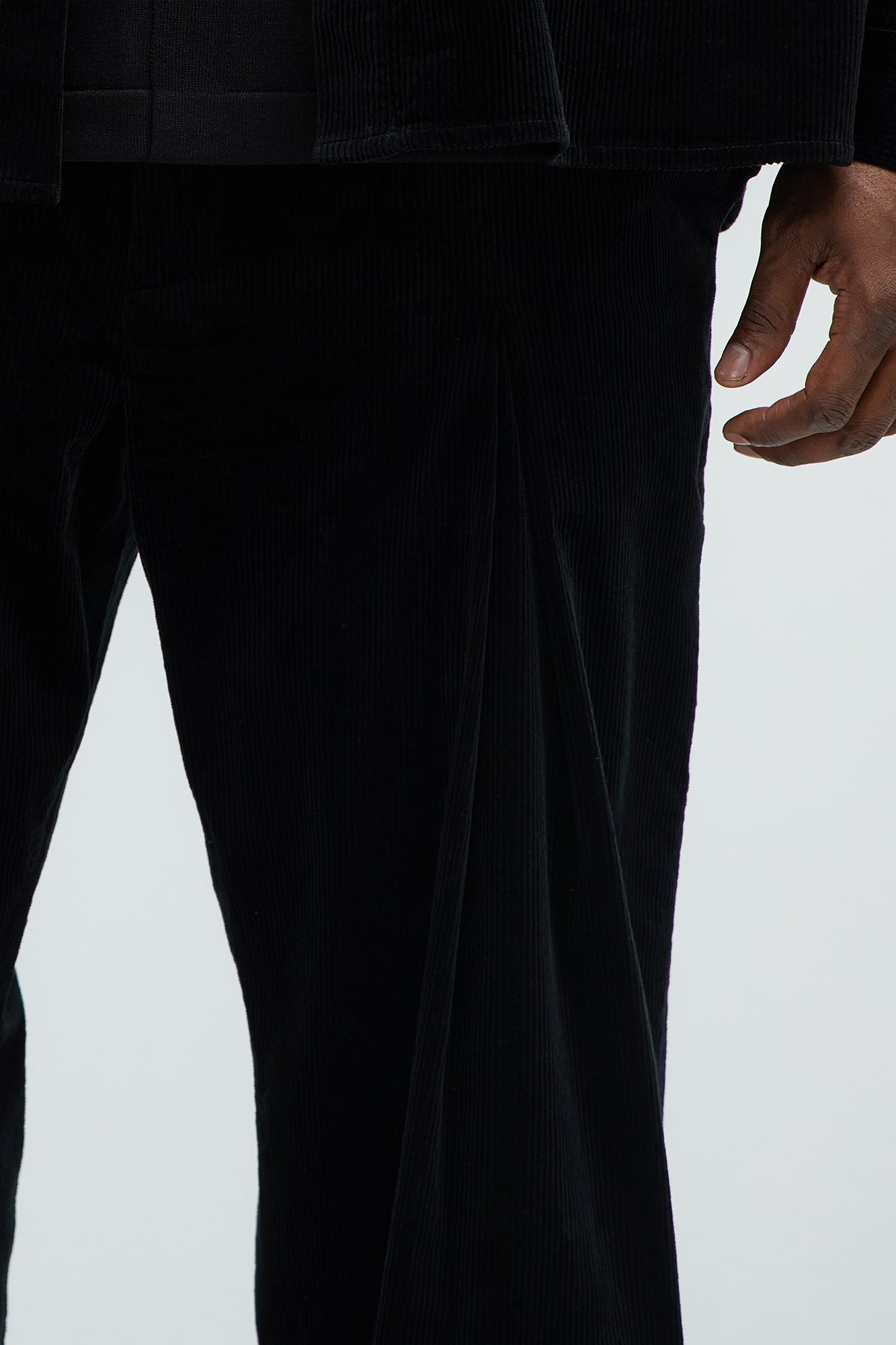 Anderson Pleated Corduroy Pants - Black - Image 8