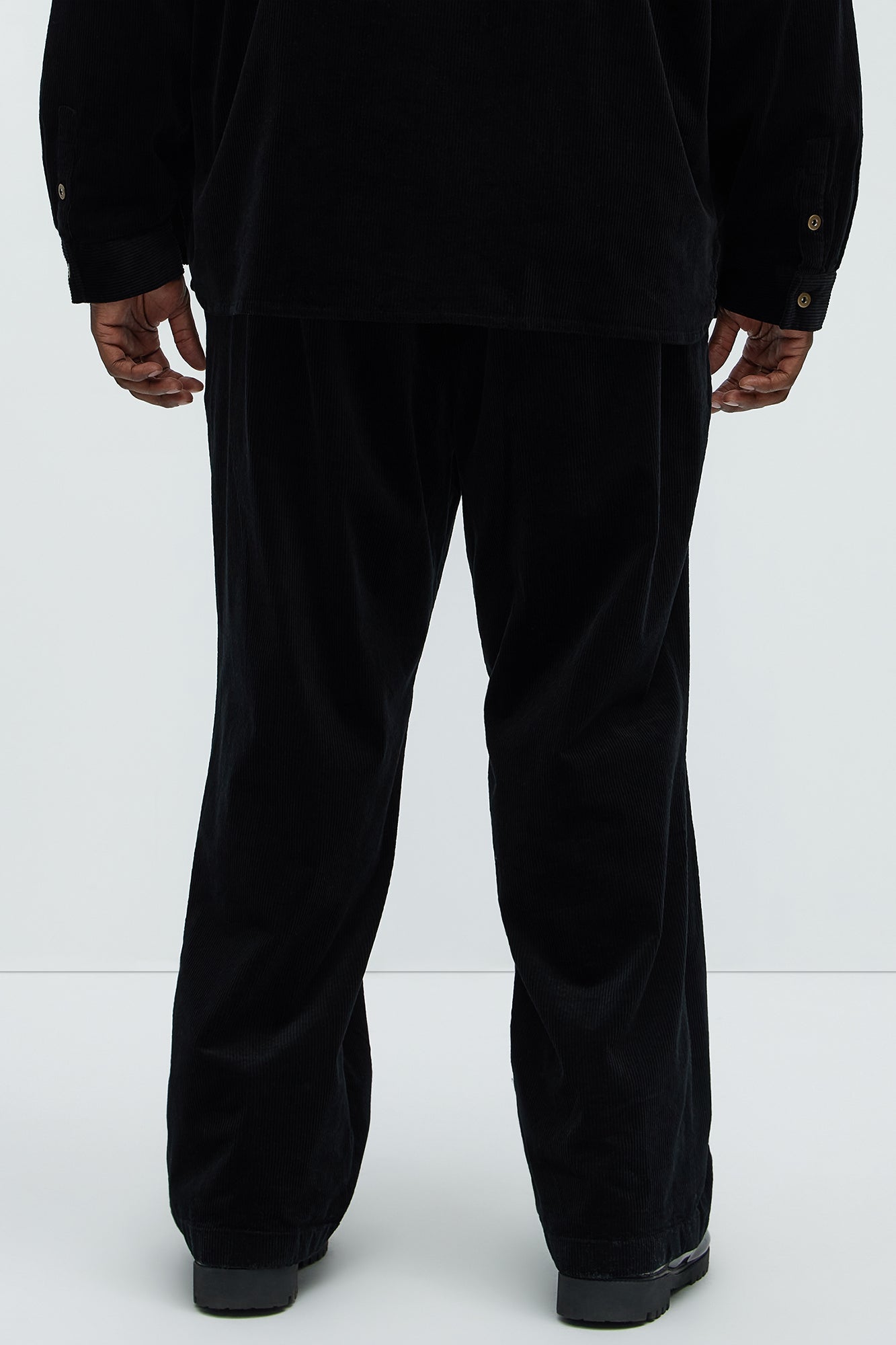 Anderson Pleated Corduroy Pants - Black - Image 9