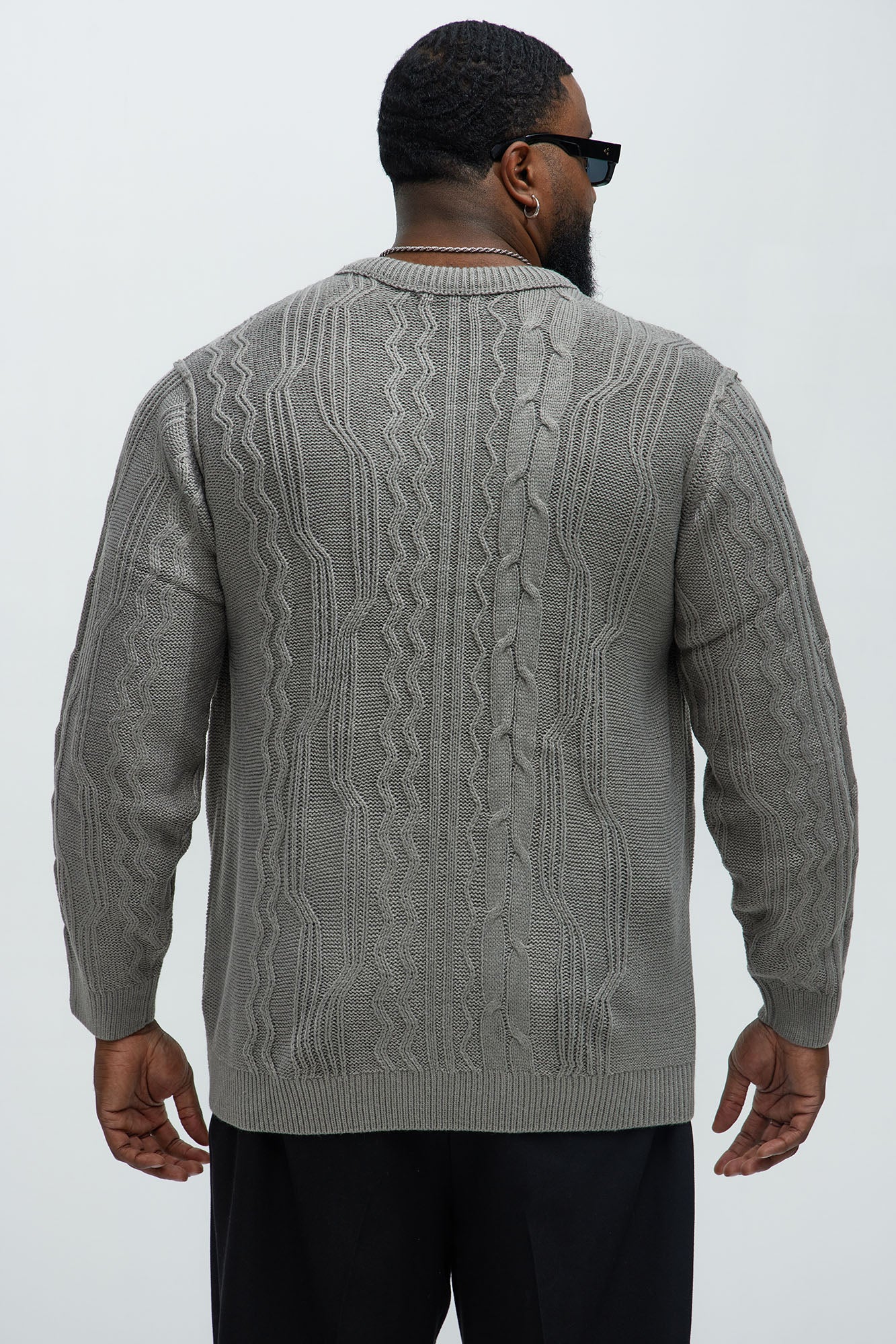 Drew Cable Knit Sweater - Heather Grey - Image 8