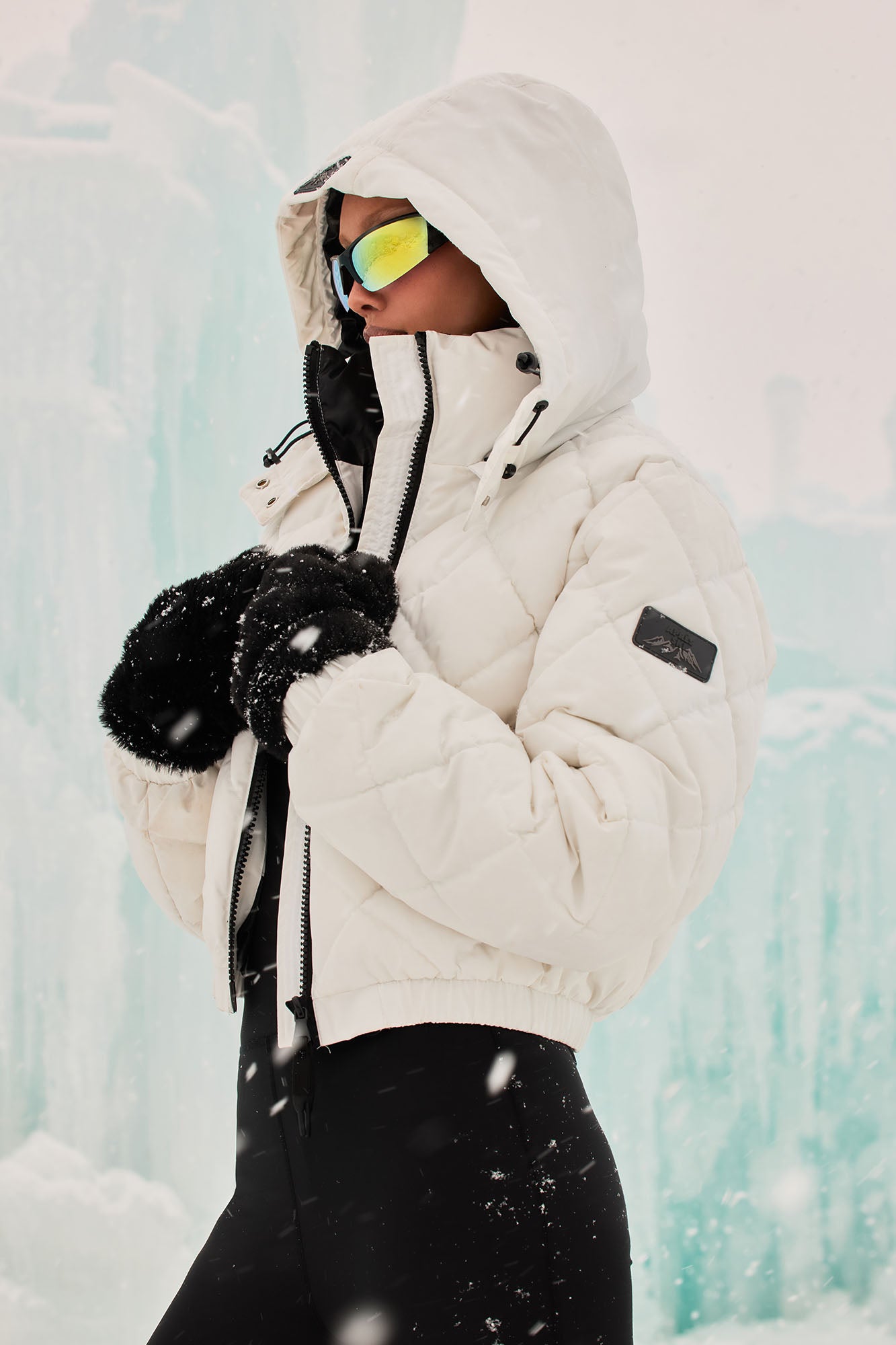 Snow Days Quilted Puffer Jacket - White - Image 3