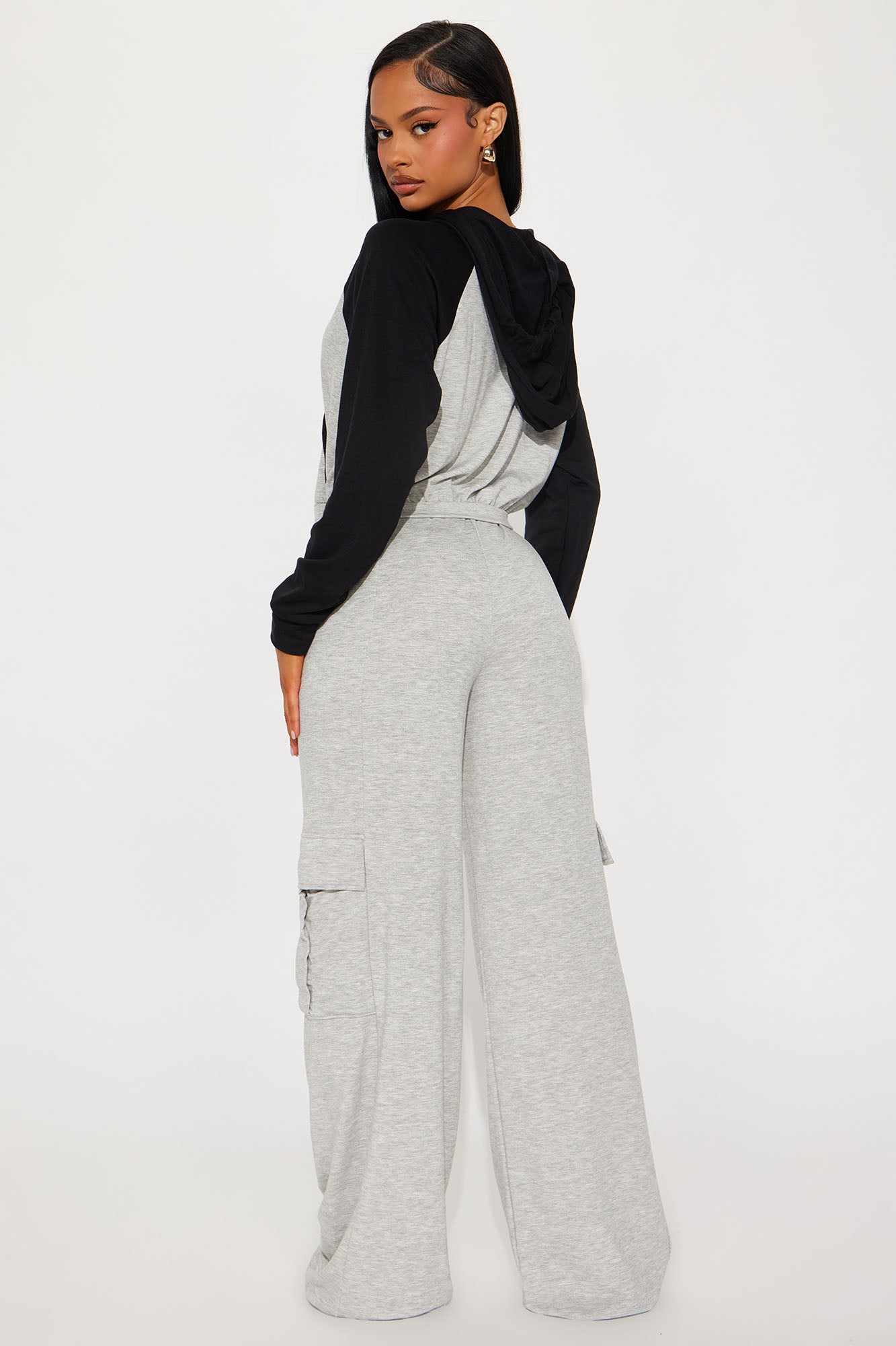 Ava Cargo Pant Set - Grey/combo - Image 3