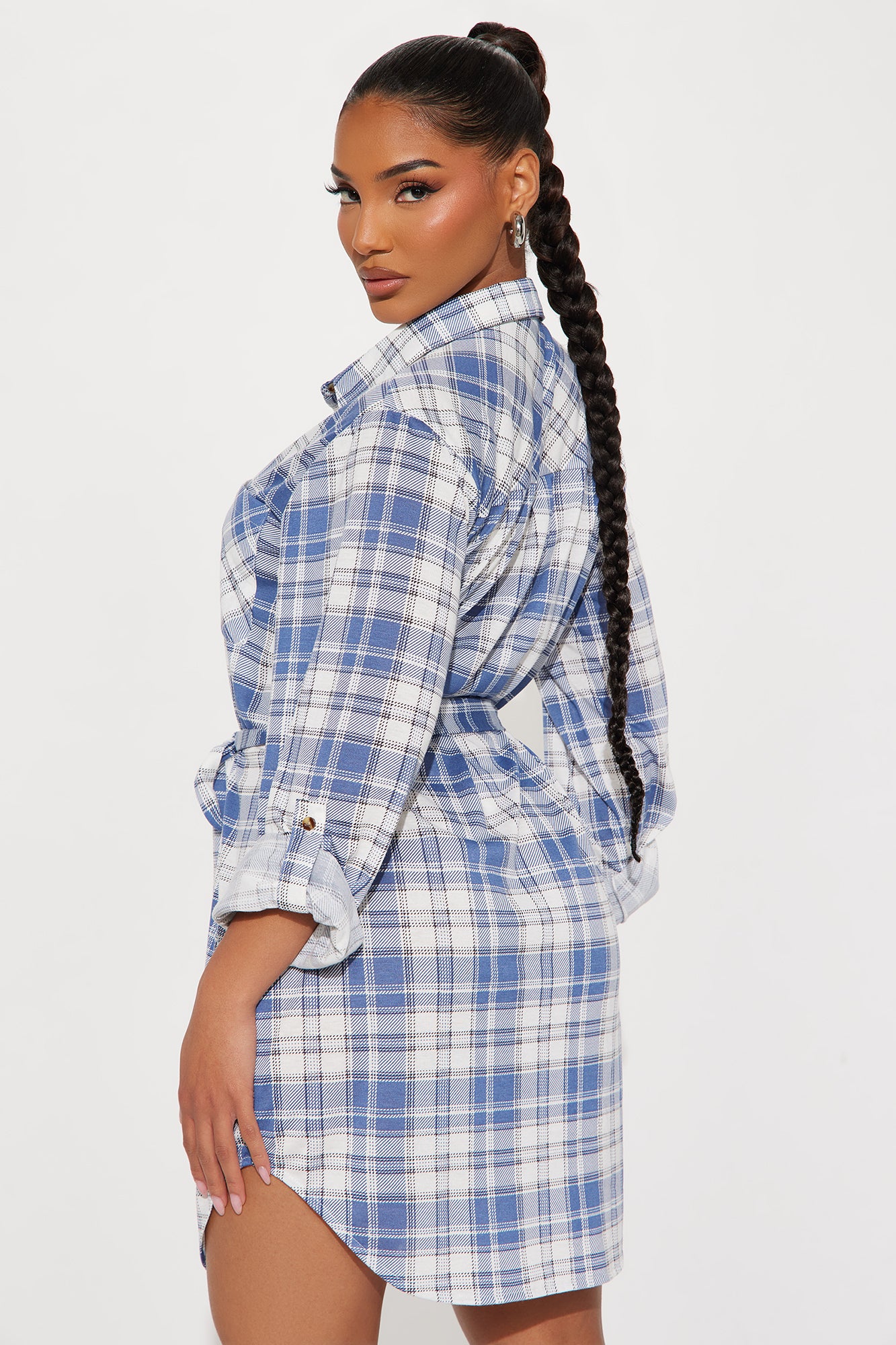 Alyssa Tie Waist Mini Dress - Blue/combo - Image 4