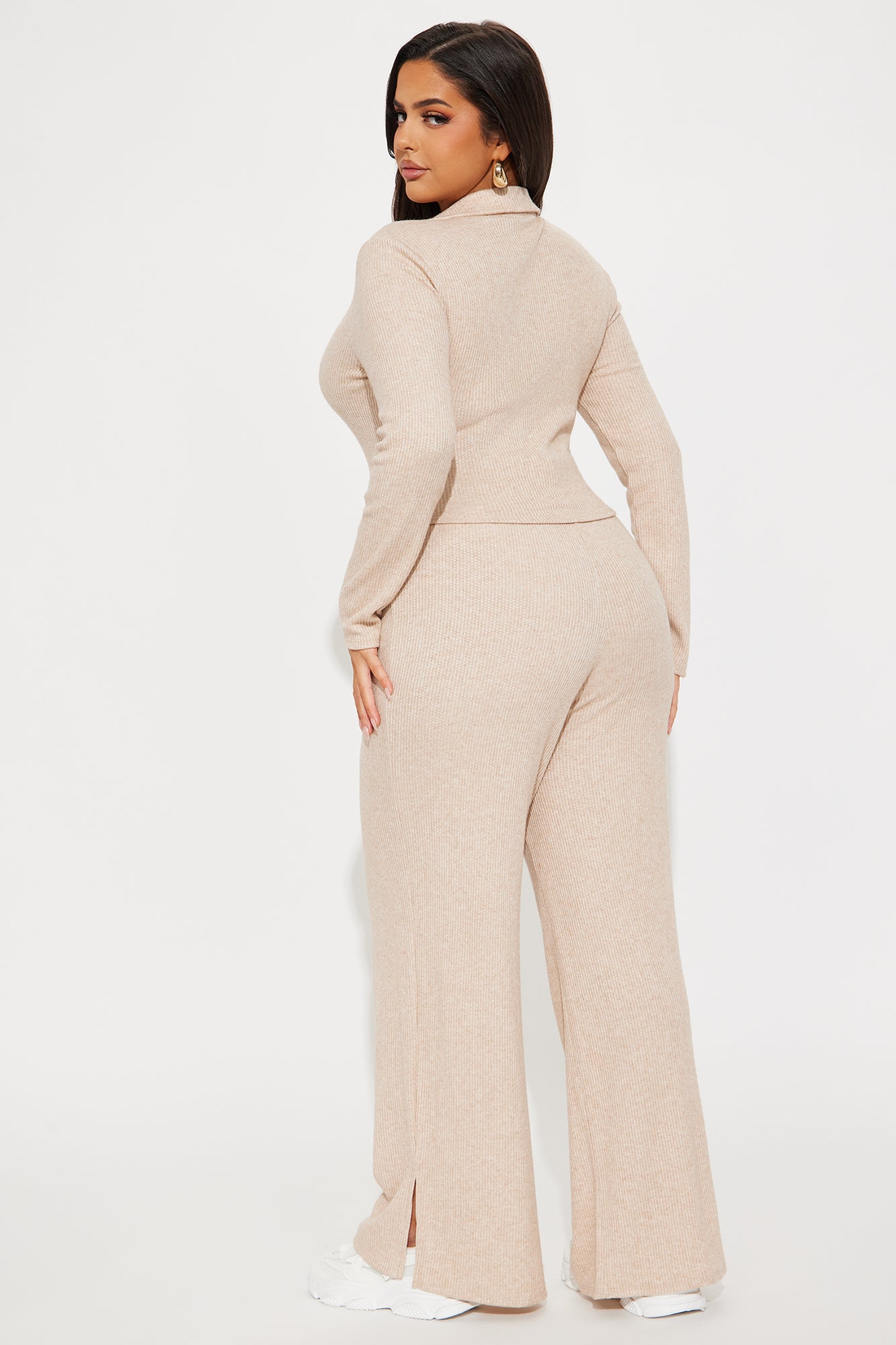 Off The Clock Cozy Pant Set - Oatmeal - Image 6