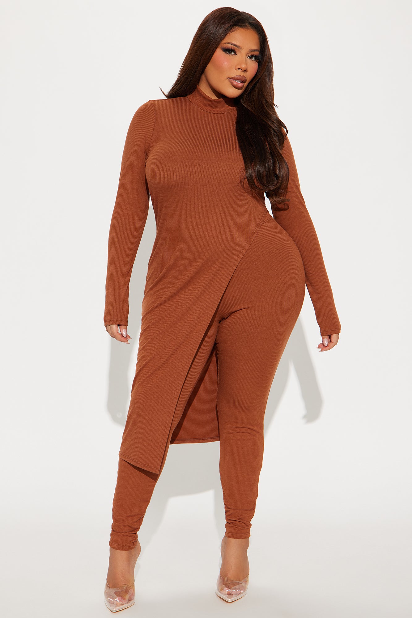 Watch Out For Her Legging Set - Brown - Image 4