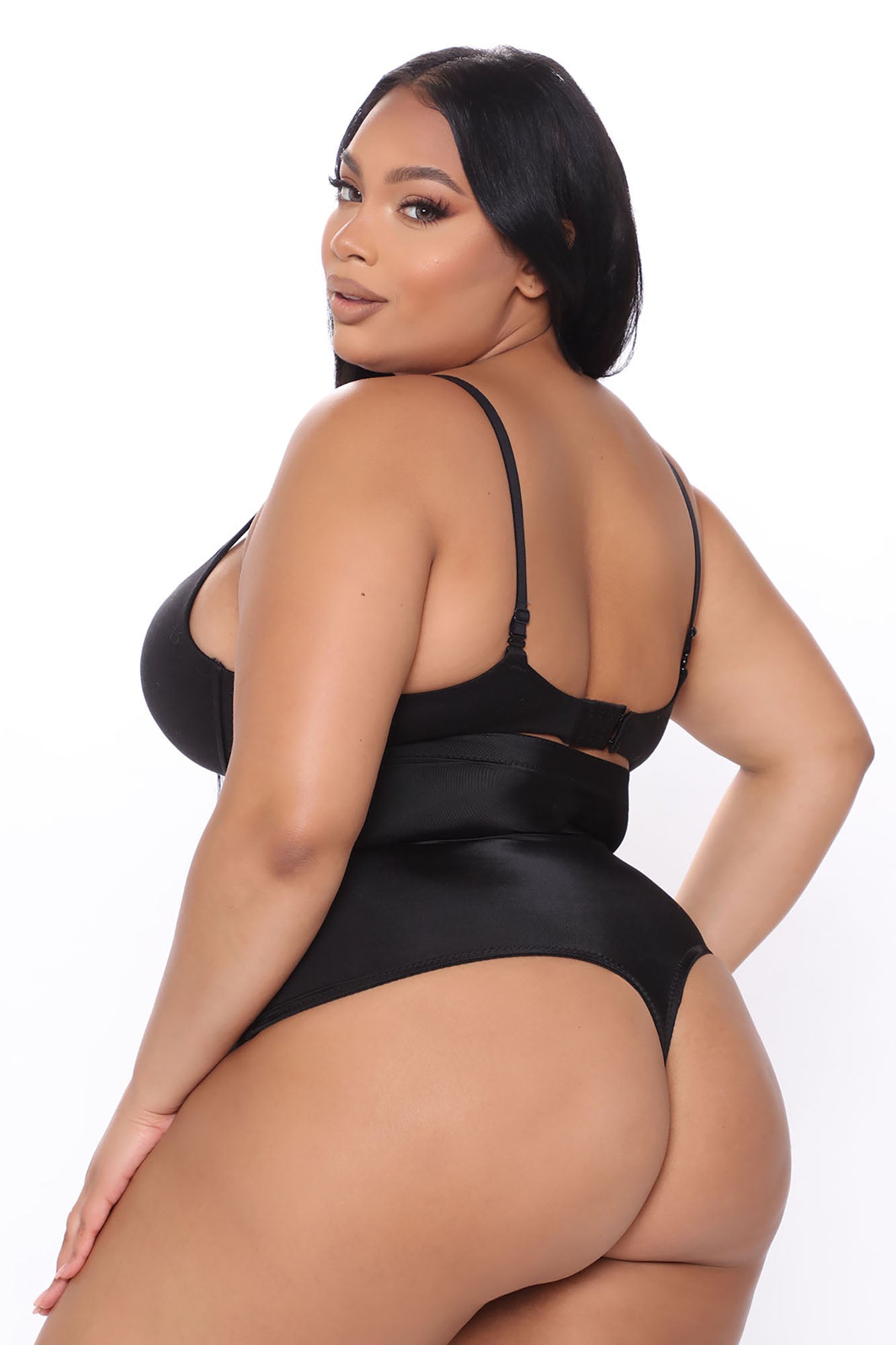 Dorinda High Waist Shaping Thong - Black - Image 5