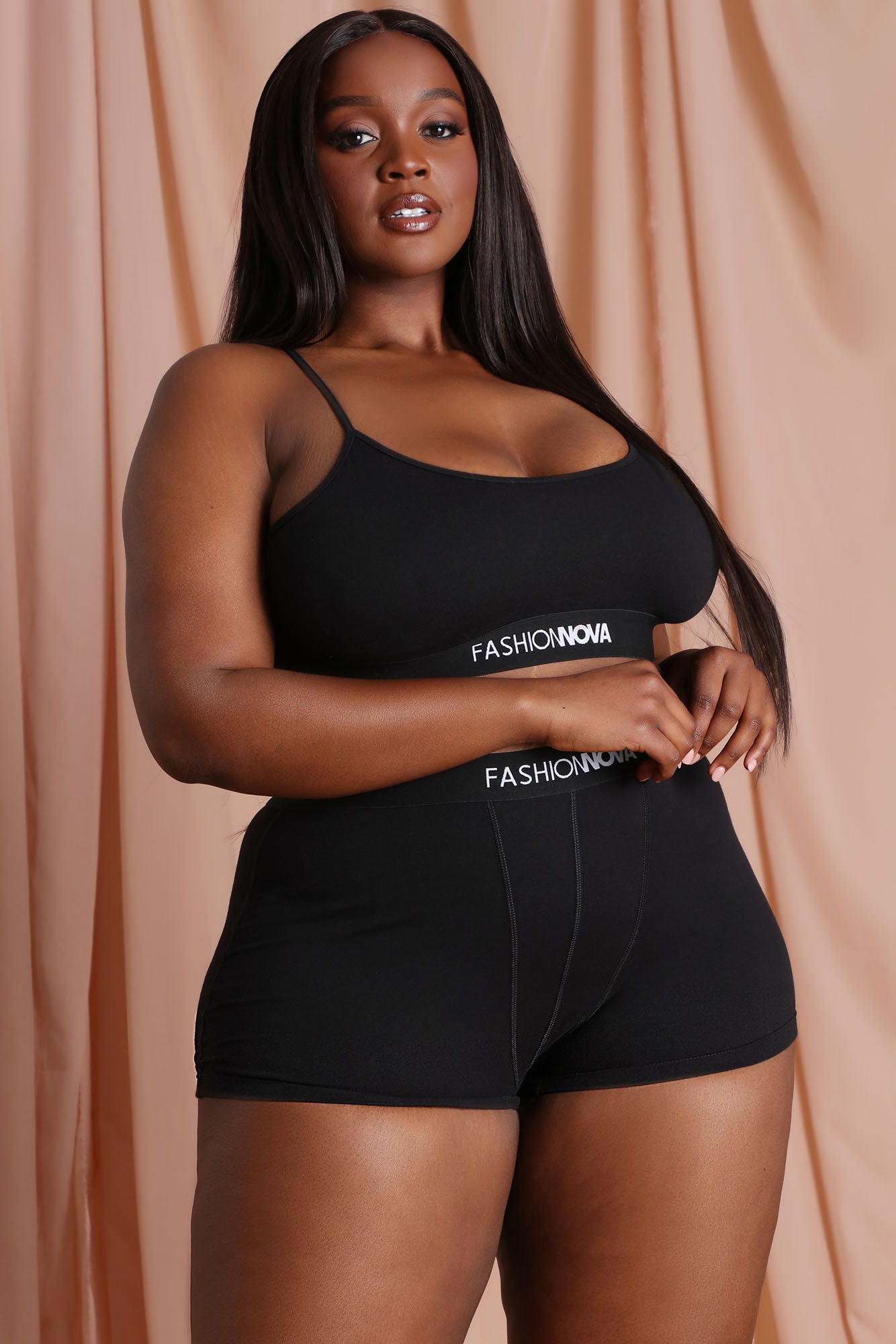 FN Mood Cami And Boxer Set - Black - Image 11