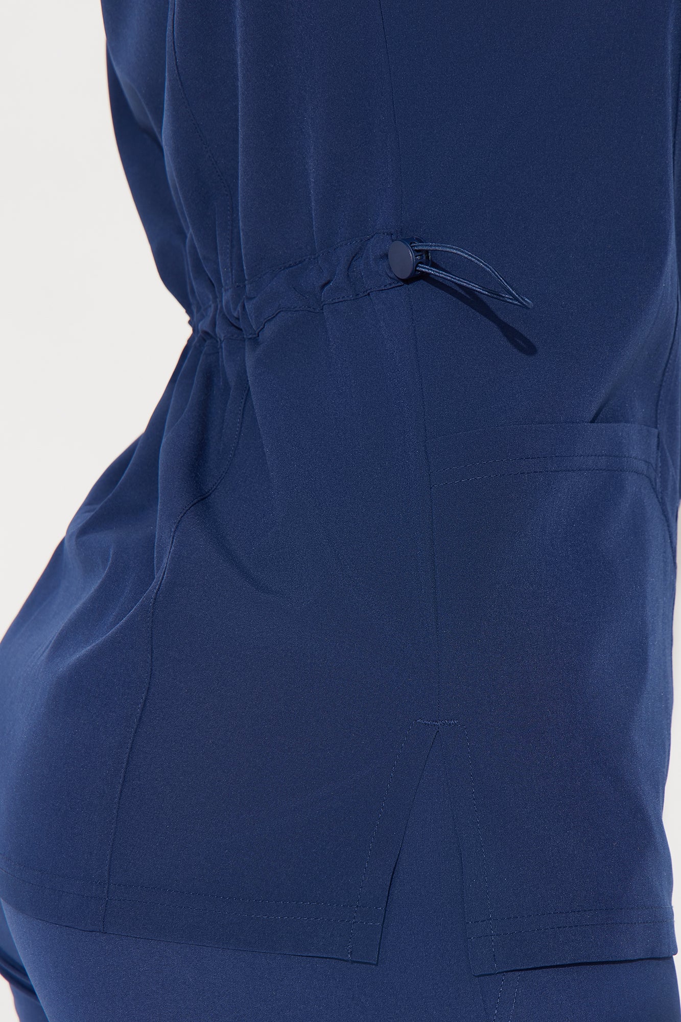 Clocked In Toggle Waist Stretch Uniform Scrub Set - Navy - Image 4