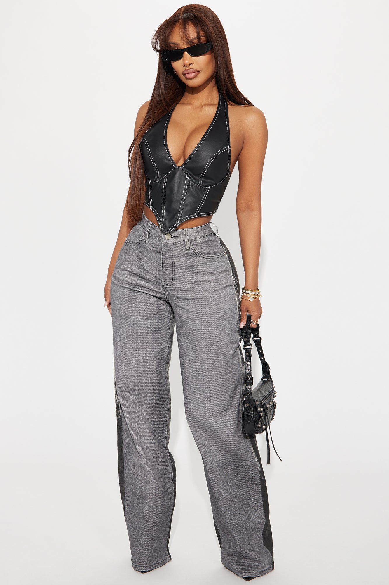 Most Hated Stretch Printed Straight Leg Jeans - Grey - Image 4