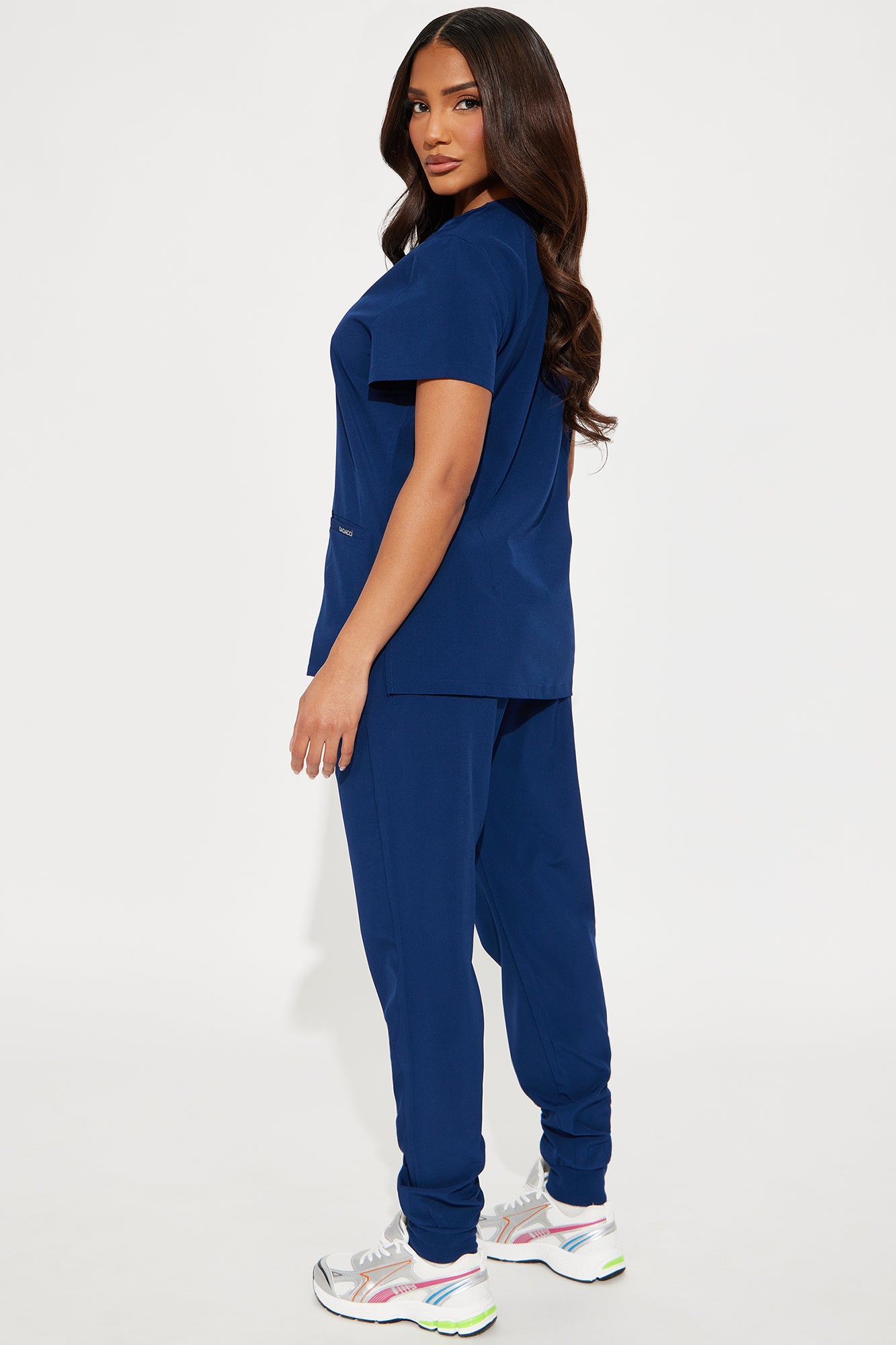 Feel Better 4 Way Stretch Uniform Scrub Set - Navy - Image 4