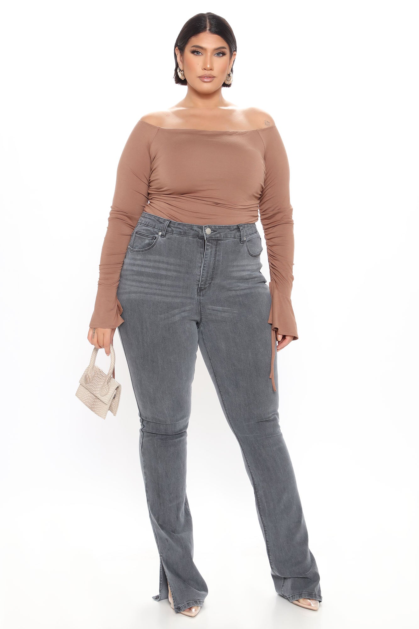 Tall Soho Side Split Skinny Jeans - Grey - Image 5