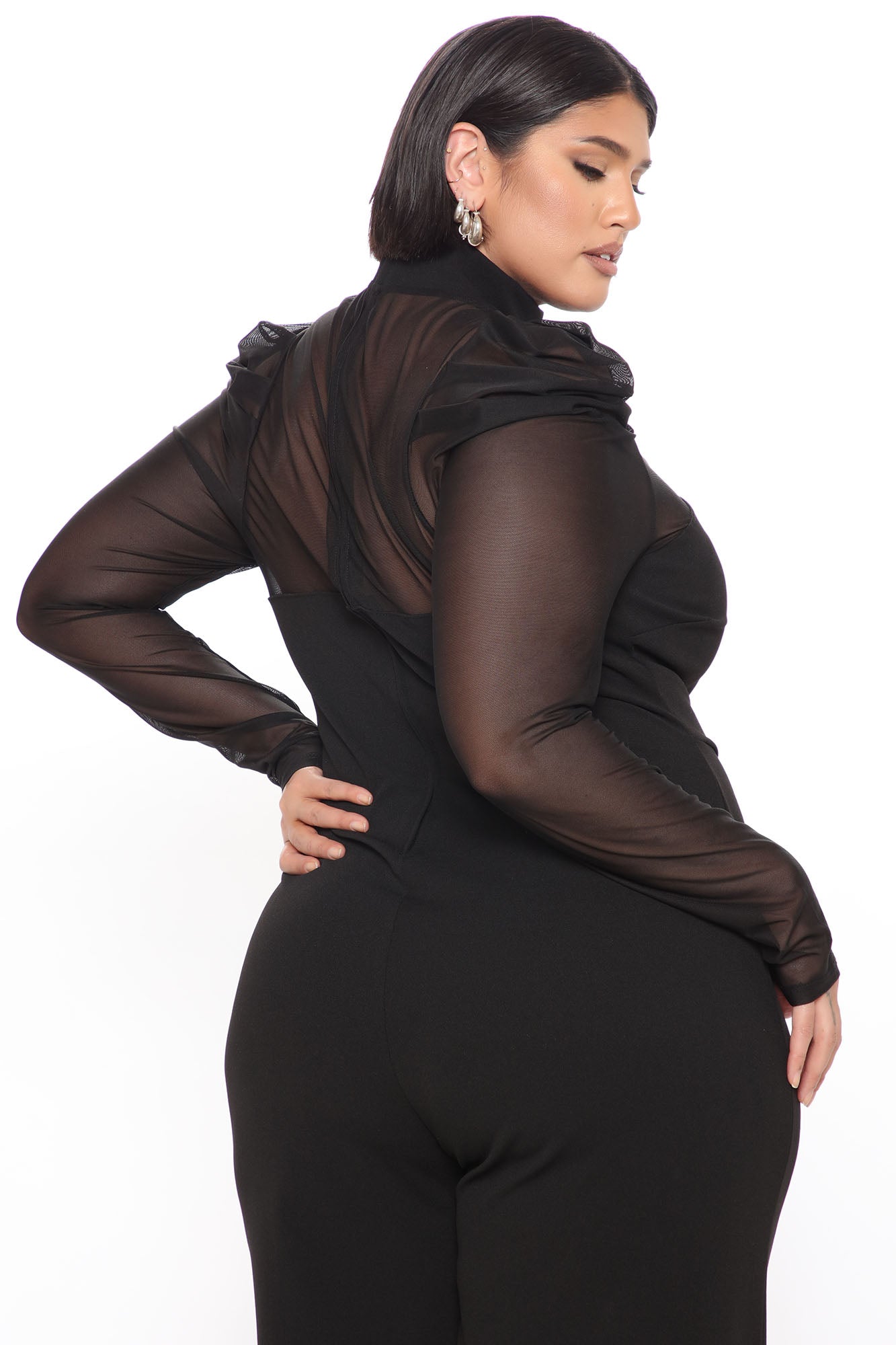 Keep It Classy Mesh Jumpsuit - Black - Image 6