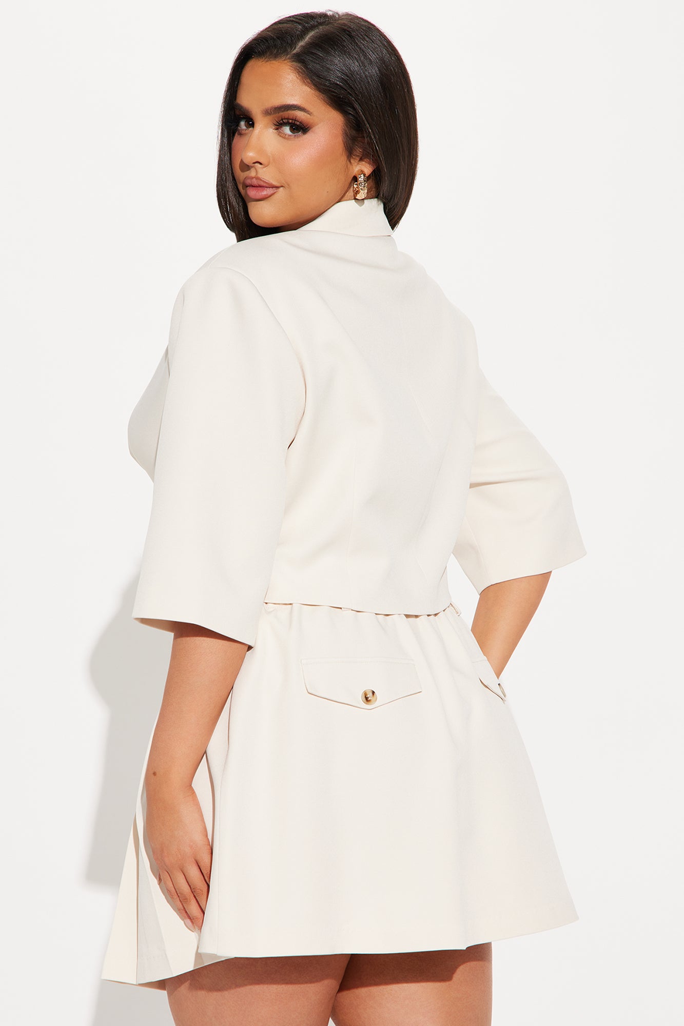 Chick in Command Skort Set - Cream - Image 6
