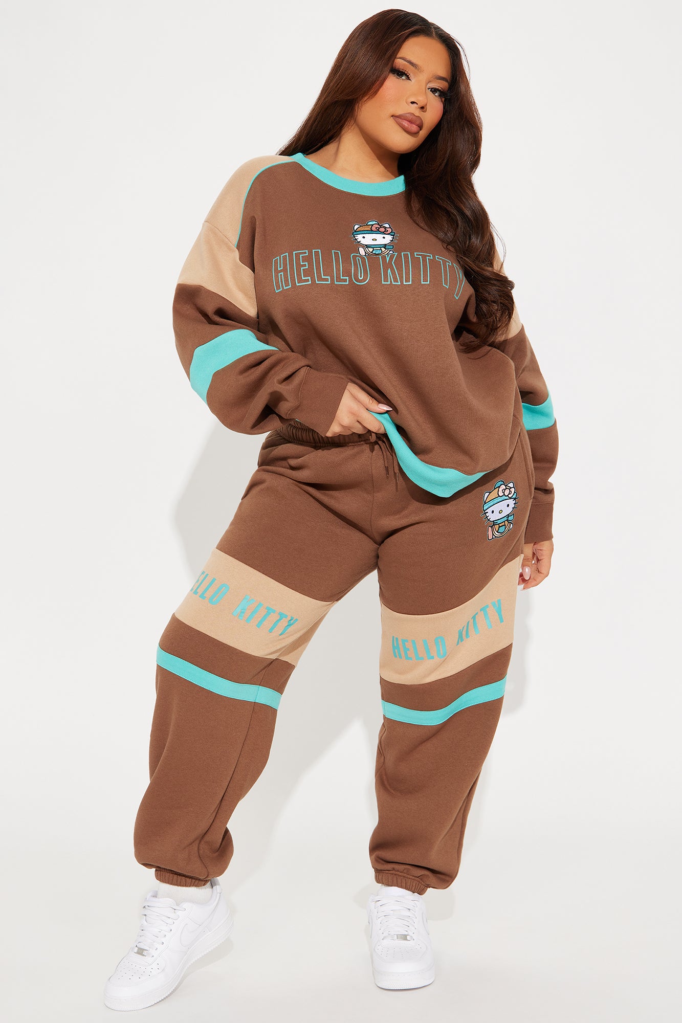 Hello Kitty Color Block Sweatshirt - Brown/combo - Image 5