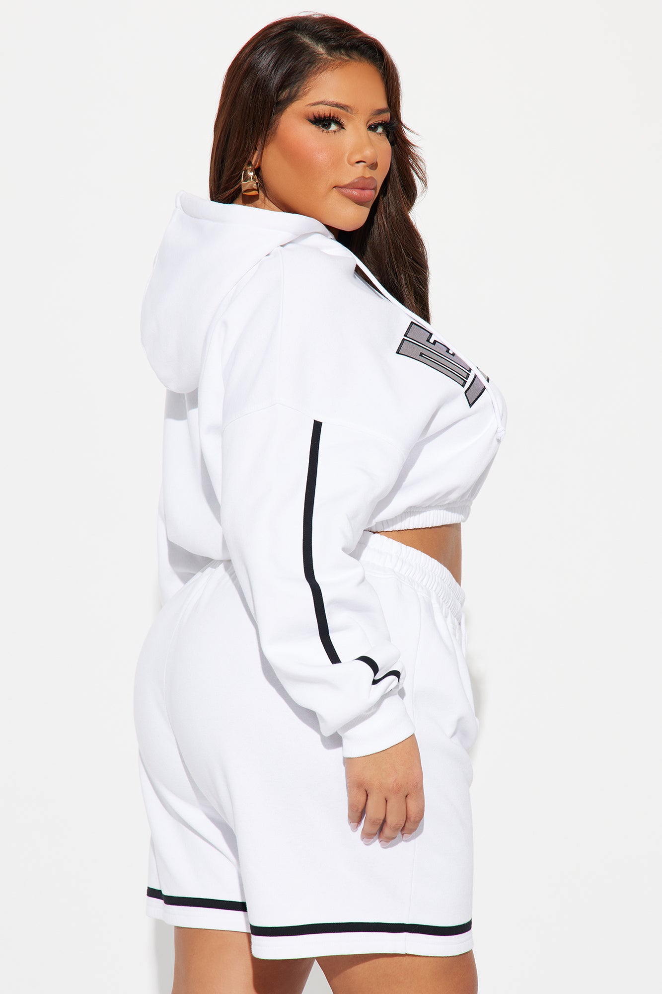 NY Fleece Short Set - White/Black - Image 7