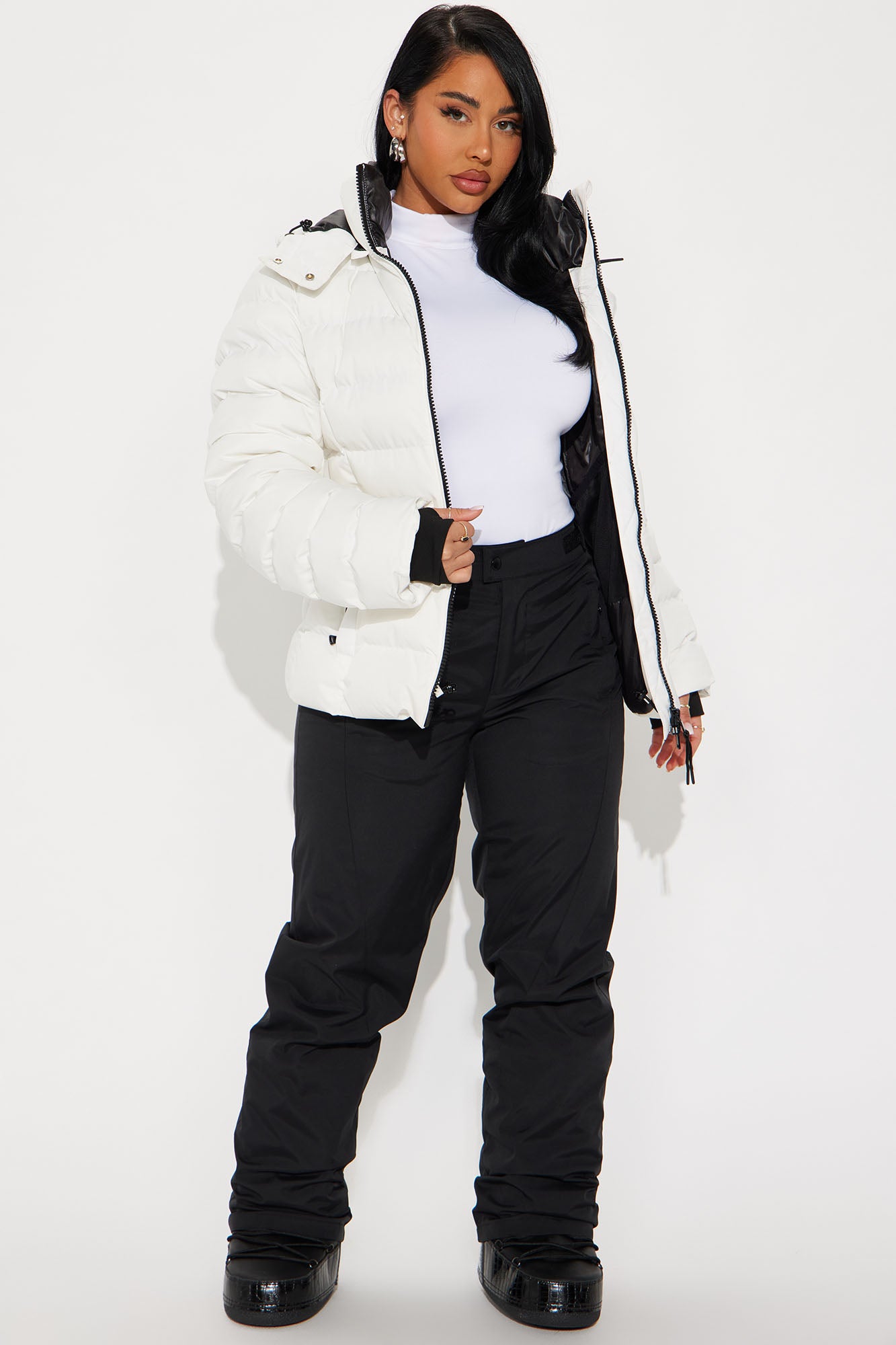 Grab My Skis Puffer Jacket - White - Image 4