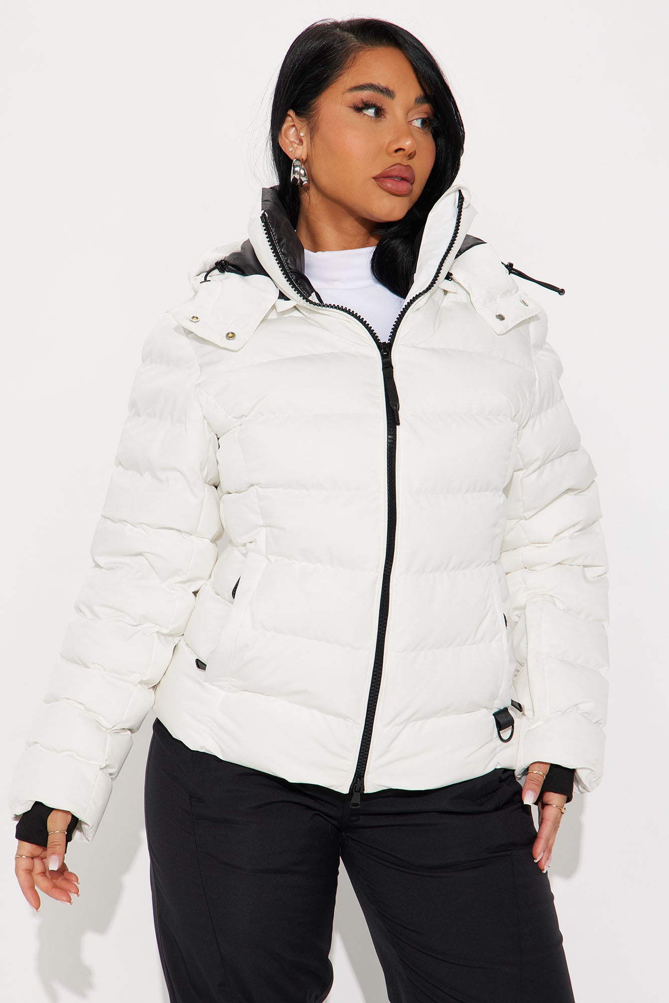 Grab My Skis Puffer Jacket - White - Image 3