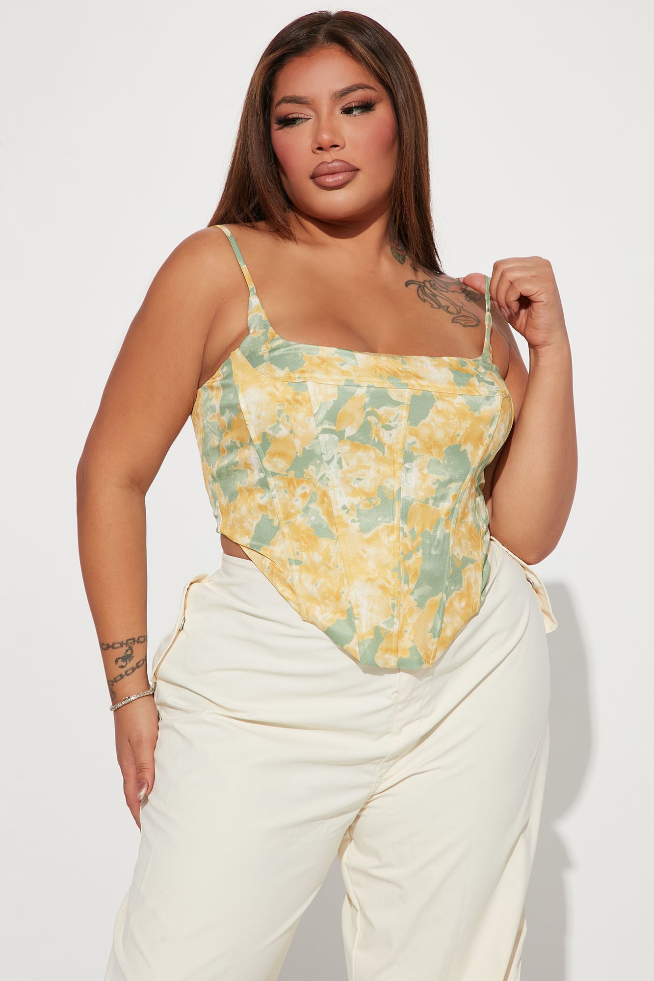 Bring Me Flowers Corset Top - Yellow/combo - Image 4
