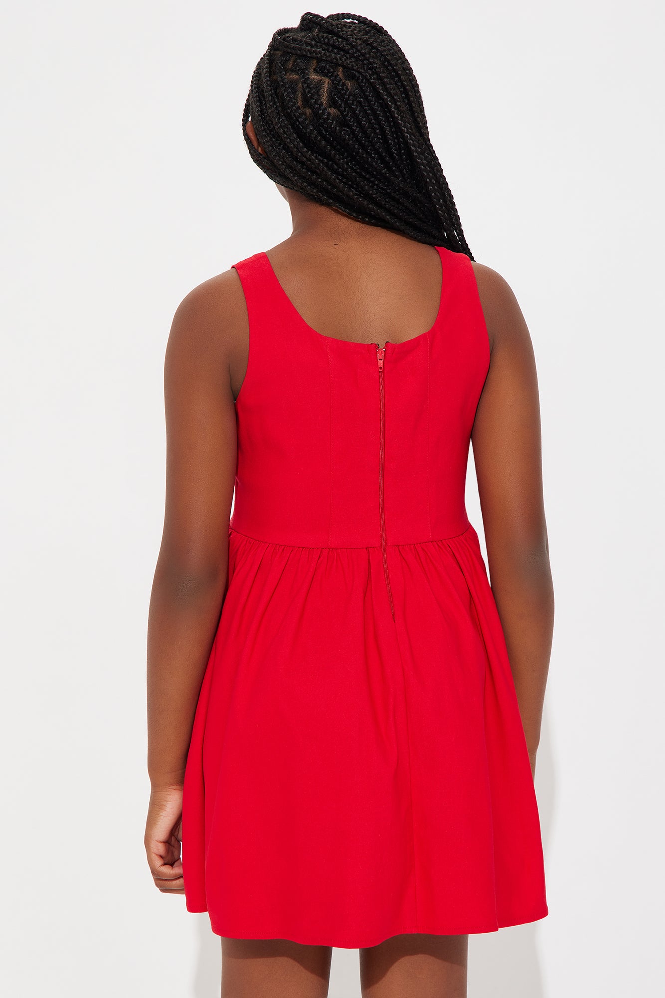 Mini Valentine Twill Mini Dress - Red - Image 3