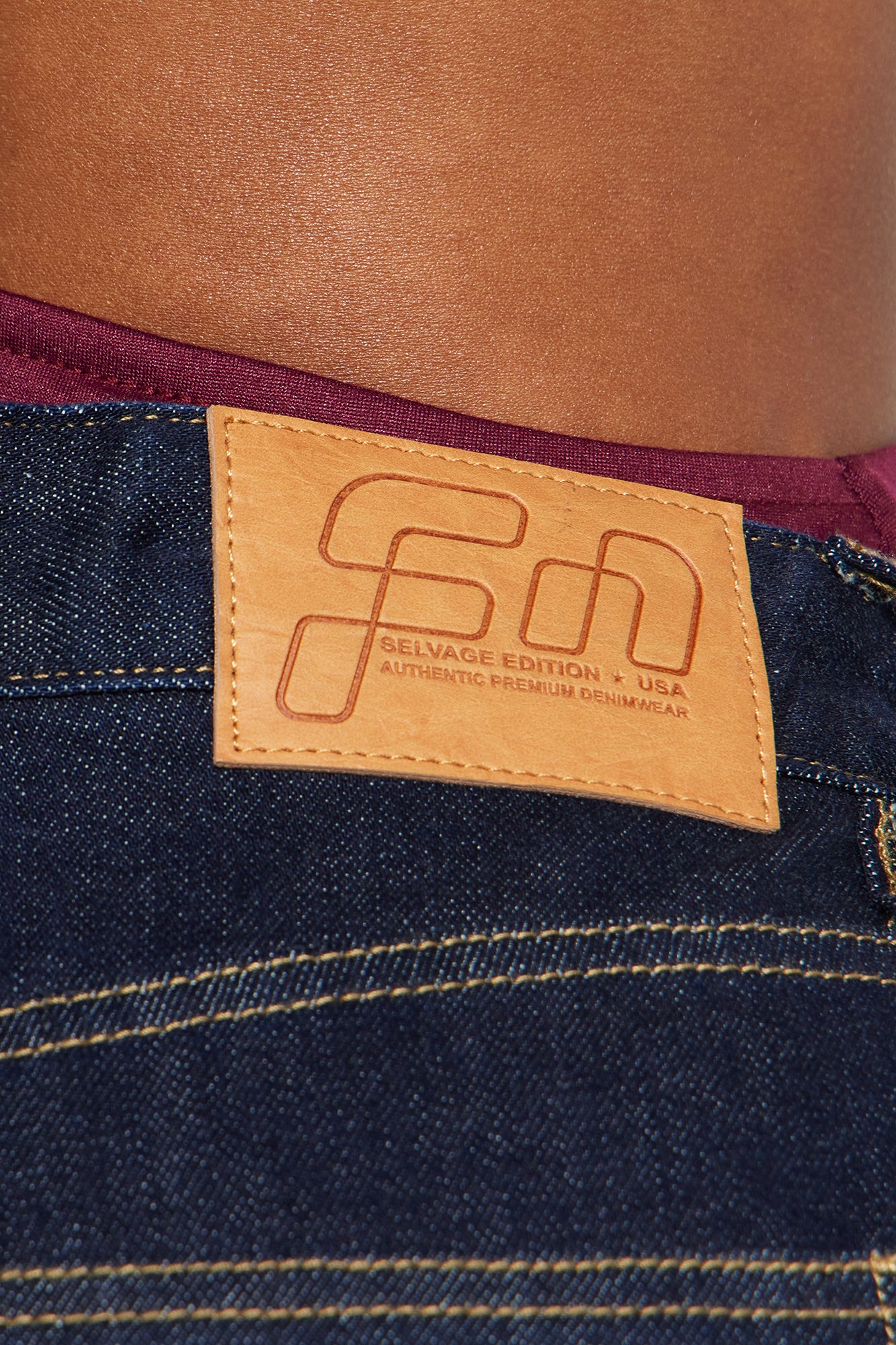 Premium Cuffed Straight Leg Jeans - Dark Wash - Image 5