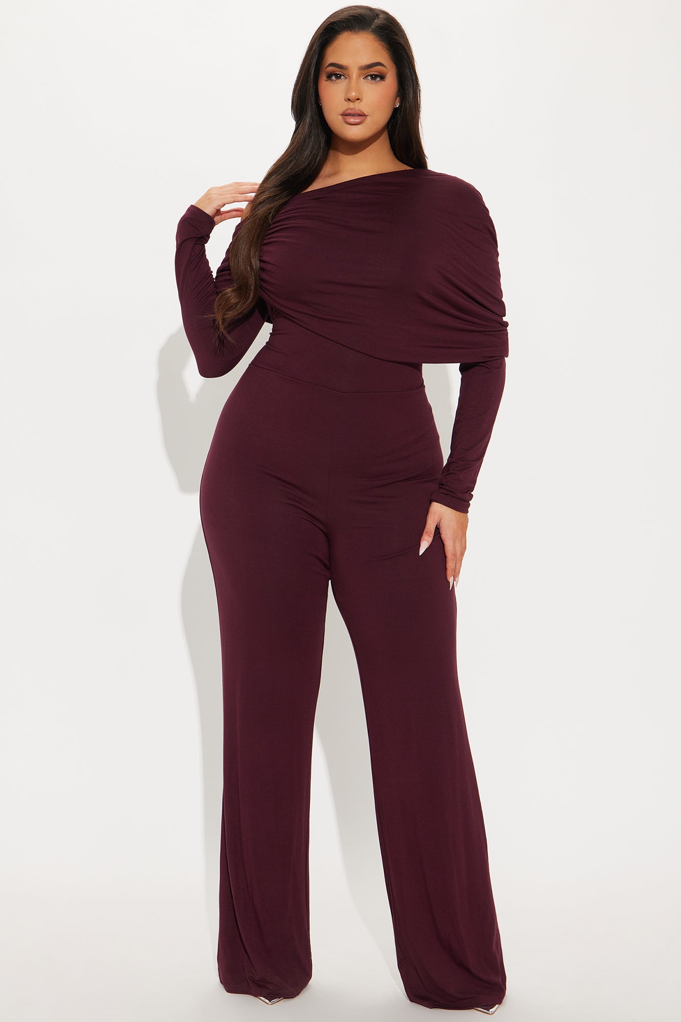 Getting To Know You Jumpsuit - Plum - Image 4