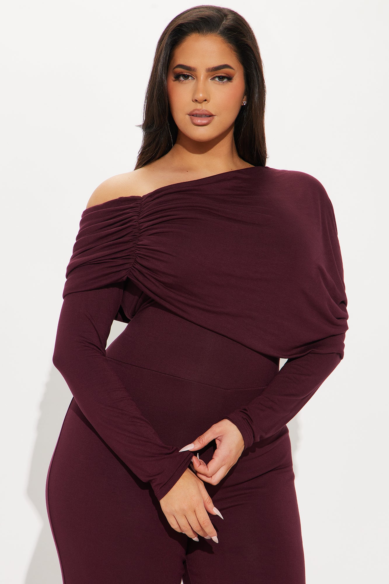 Getting To Know You Jumpsuit - Plum - Image 5