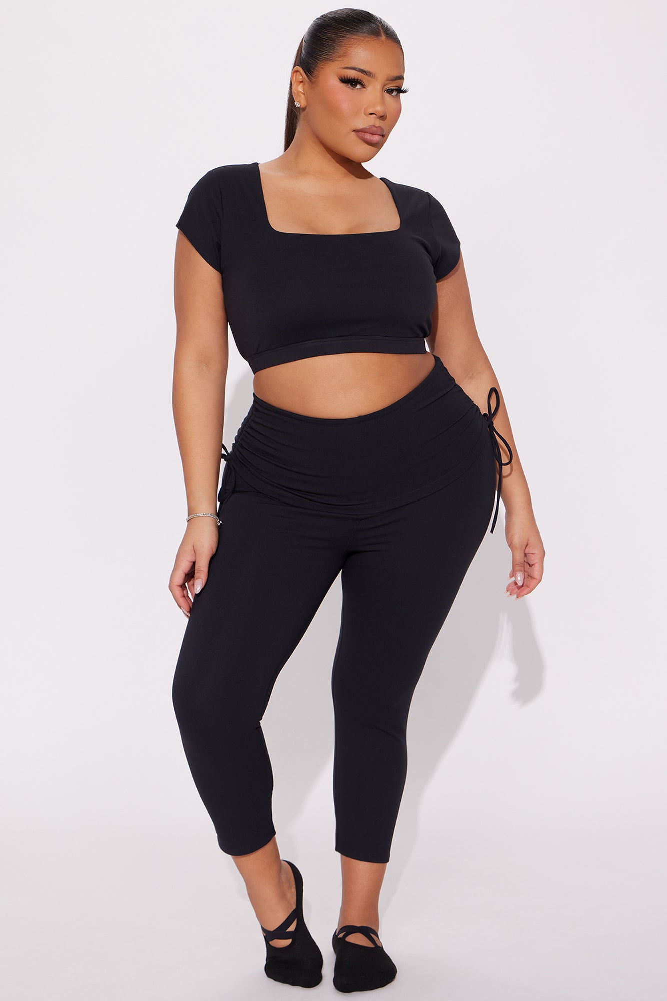 Roll Up Super Soft Active Top - Black - Image 5