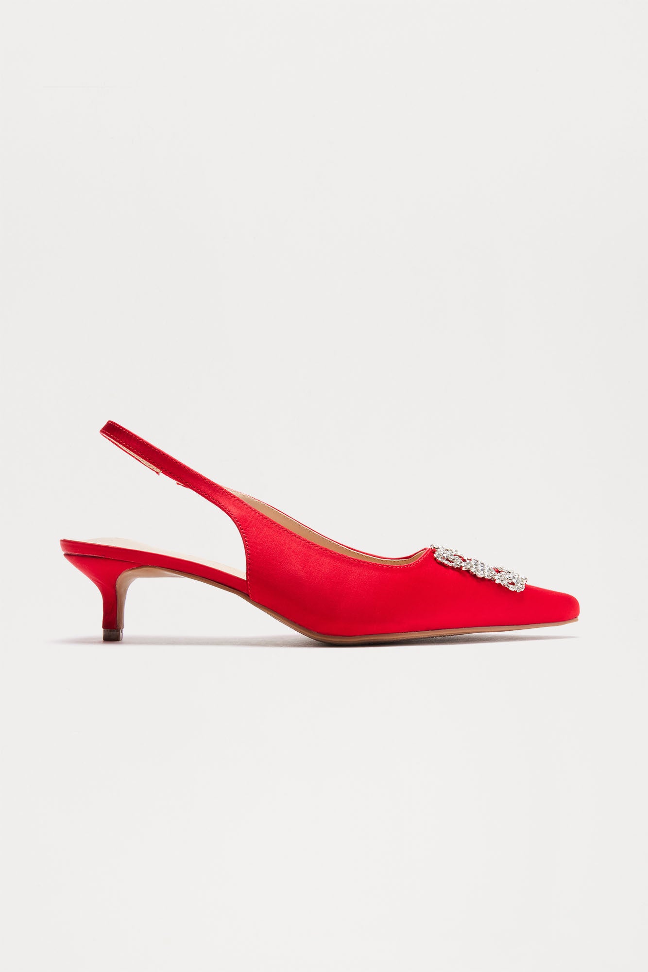 Stellina Kitten Heel Pumps - Red - Image 4
