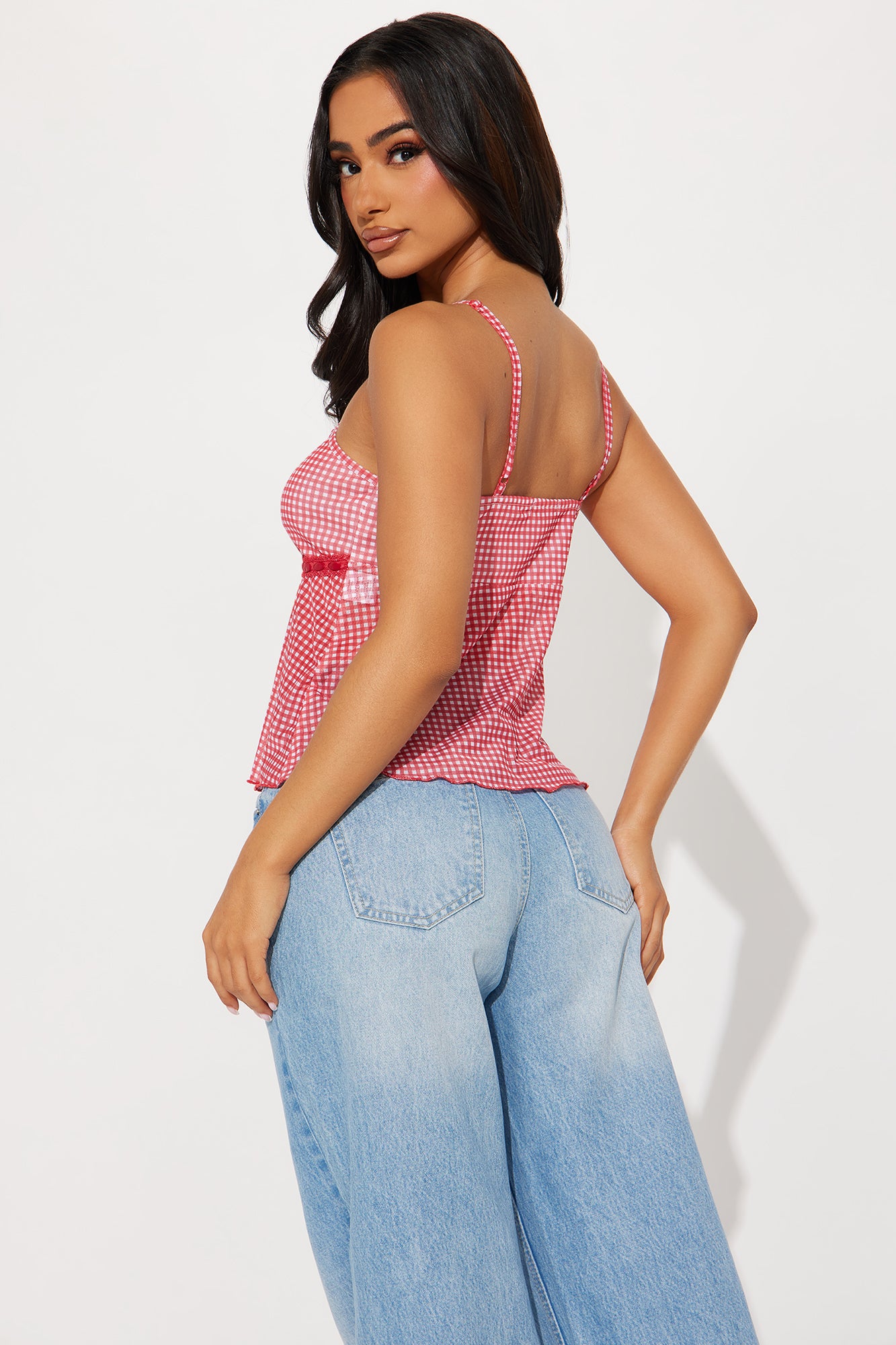 Picnic Cutie Flyaway Top - Red/White - Image 3