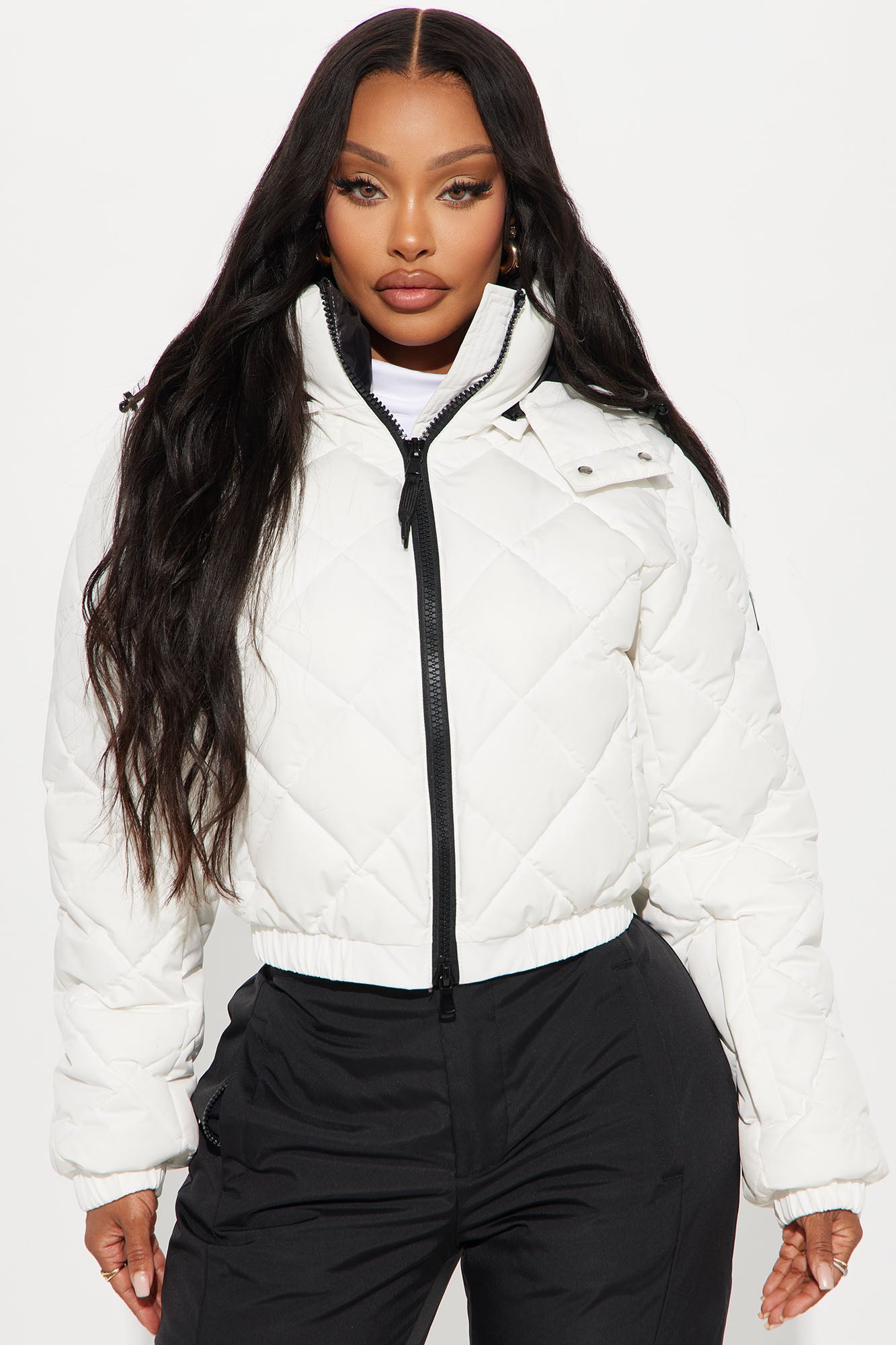 Snow Days Quilted Puffer Jacket - White - Image 4
