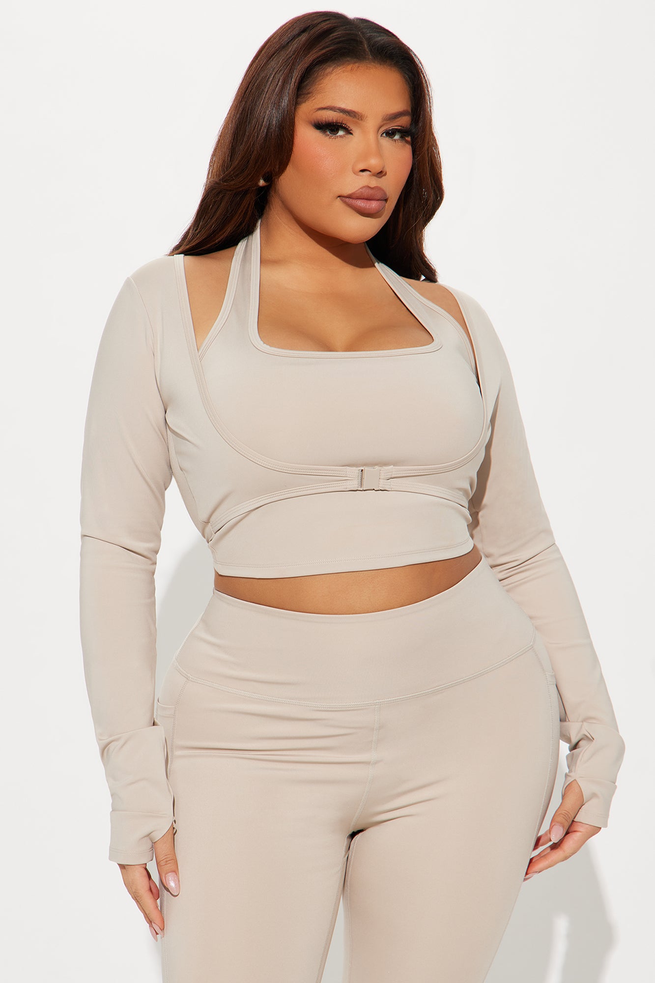 Vital Form Elevate Active Top - Light Taupe - Image 6