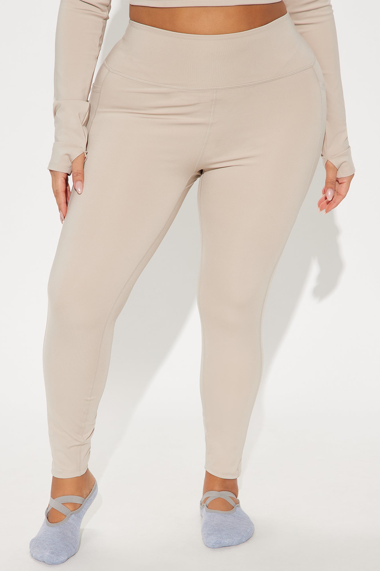Vital Form 7/8 Elevate Active Legging - Light Taupe - Image 6