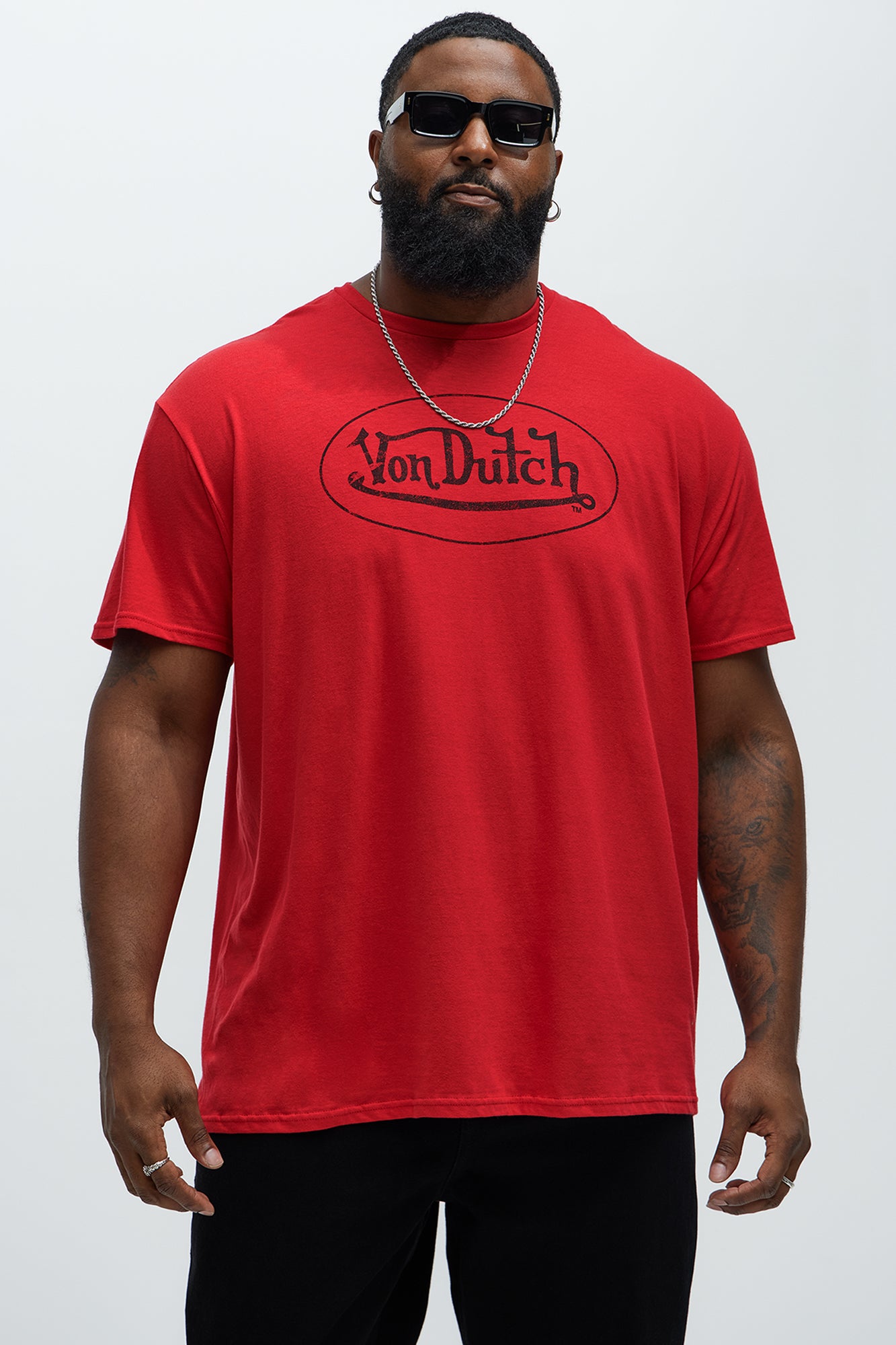 Von Dutch Vintage Logo Short Sleeve Tee - Red - Image 4