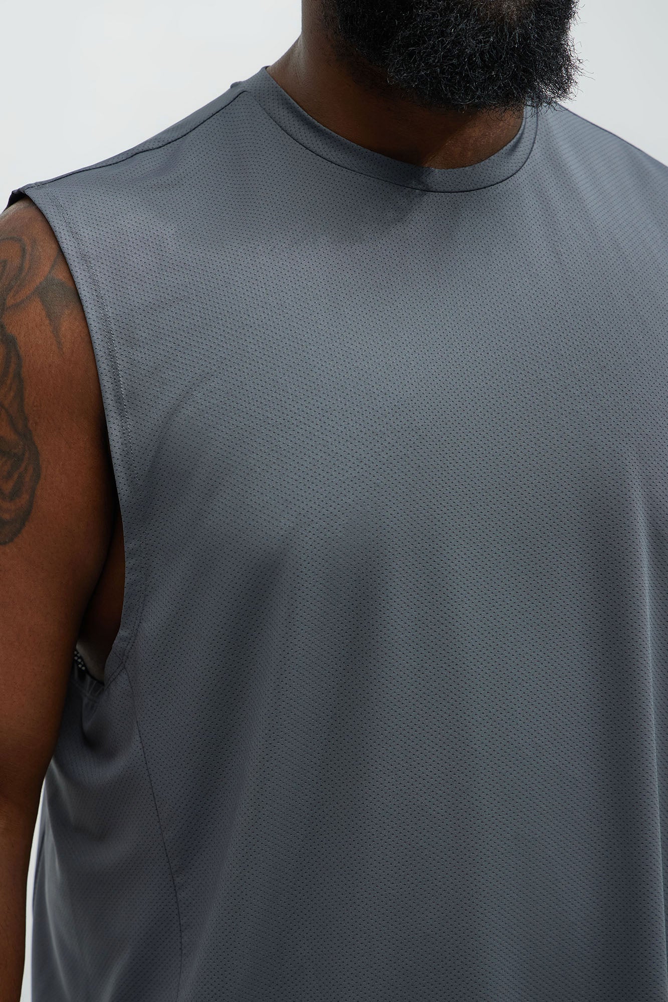 Vital Active Cut Off Tee - Charcoal - Image 9