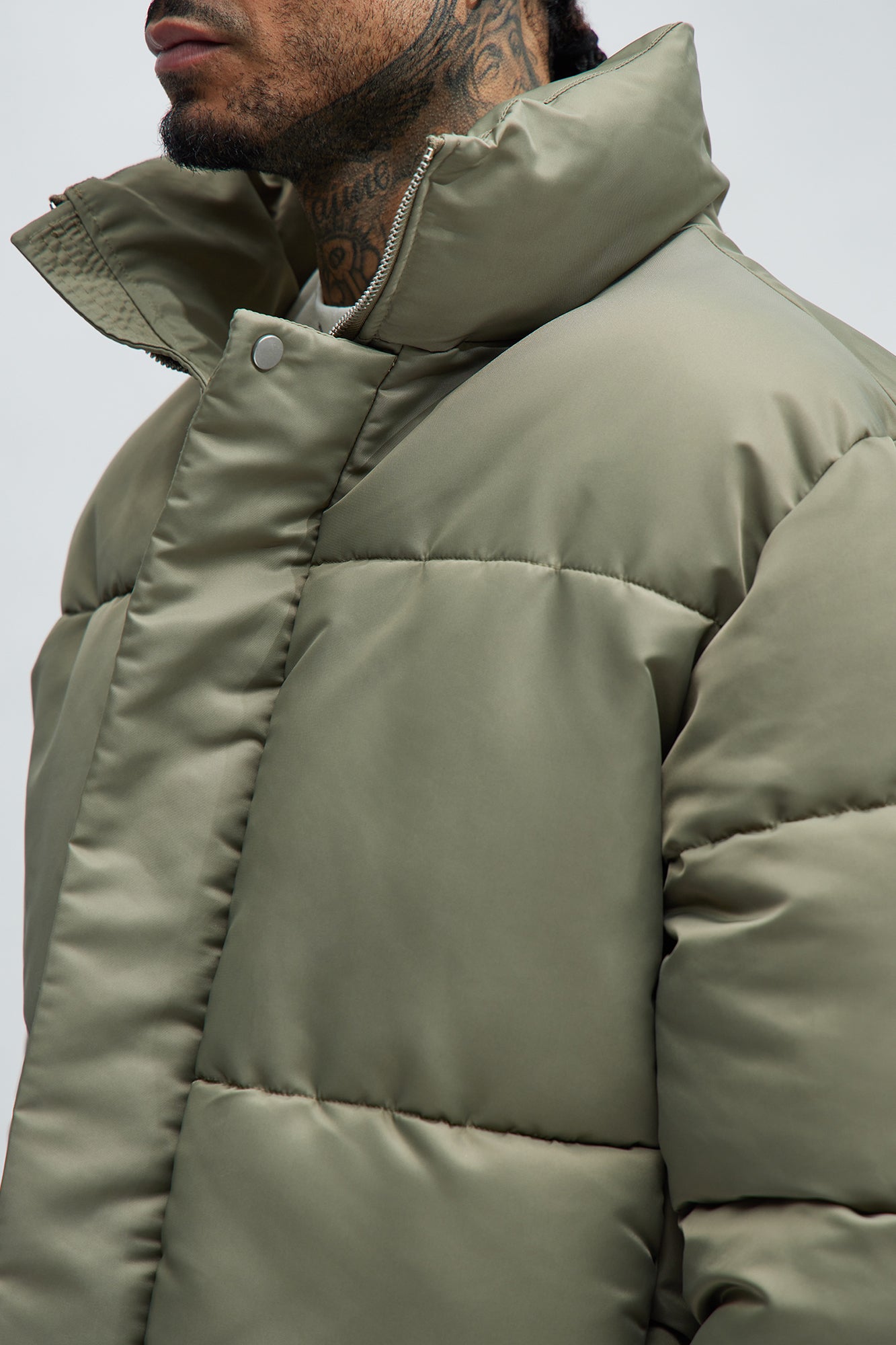 Norton Cropped Puffer - Olive - Image 3