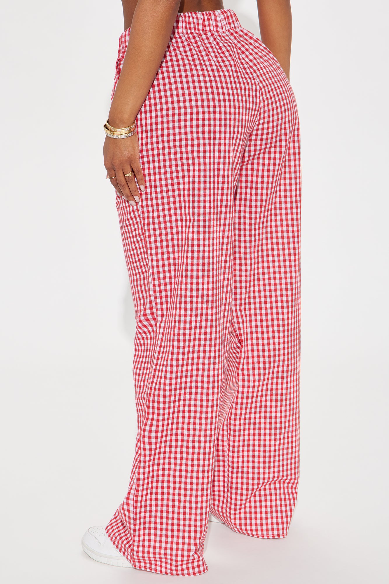 Ava Gingham Wide Leg Pant - Red/combo - Image 3