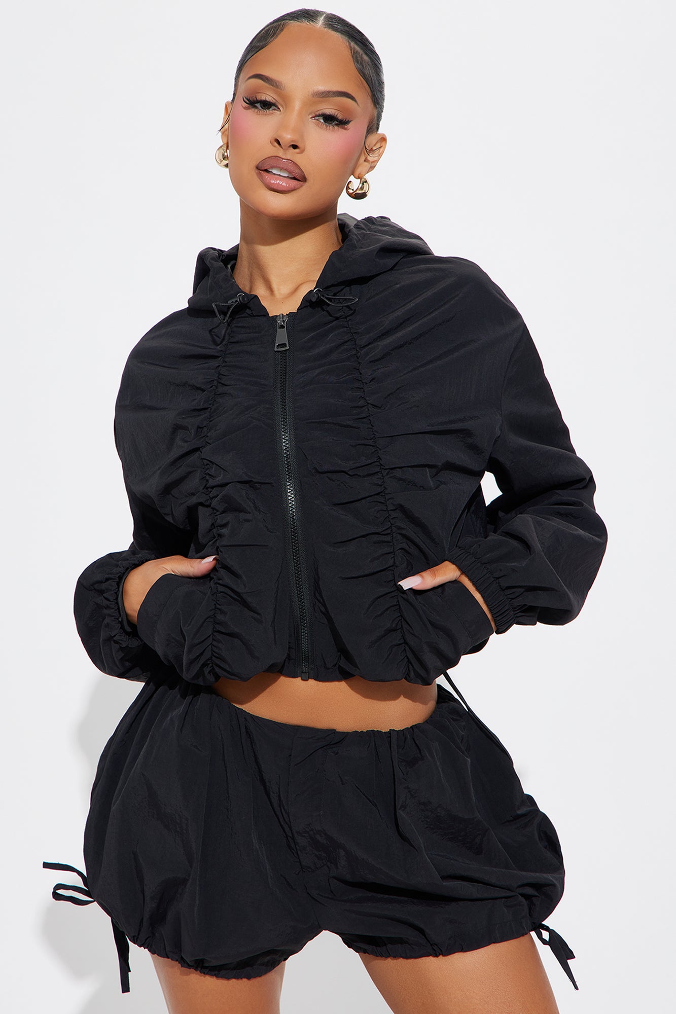 Sweet Like Honey Windbreaker Jacket - Black - Image 3