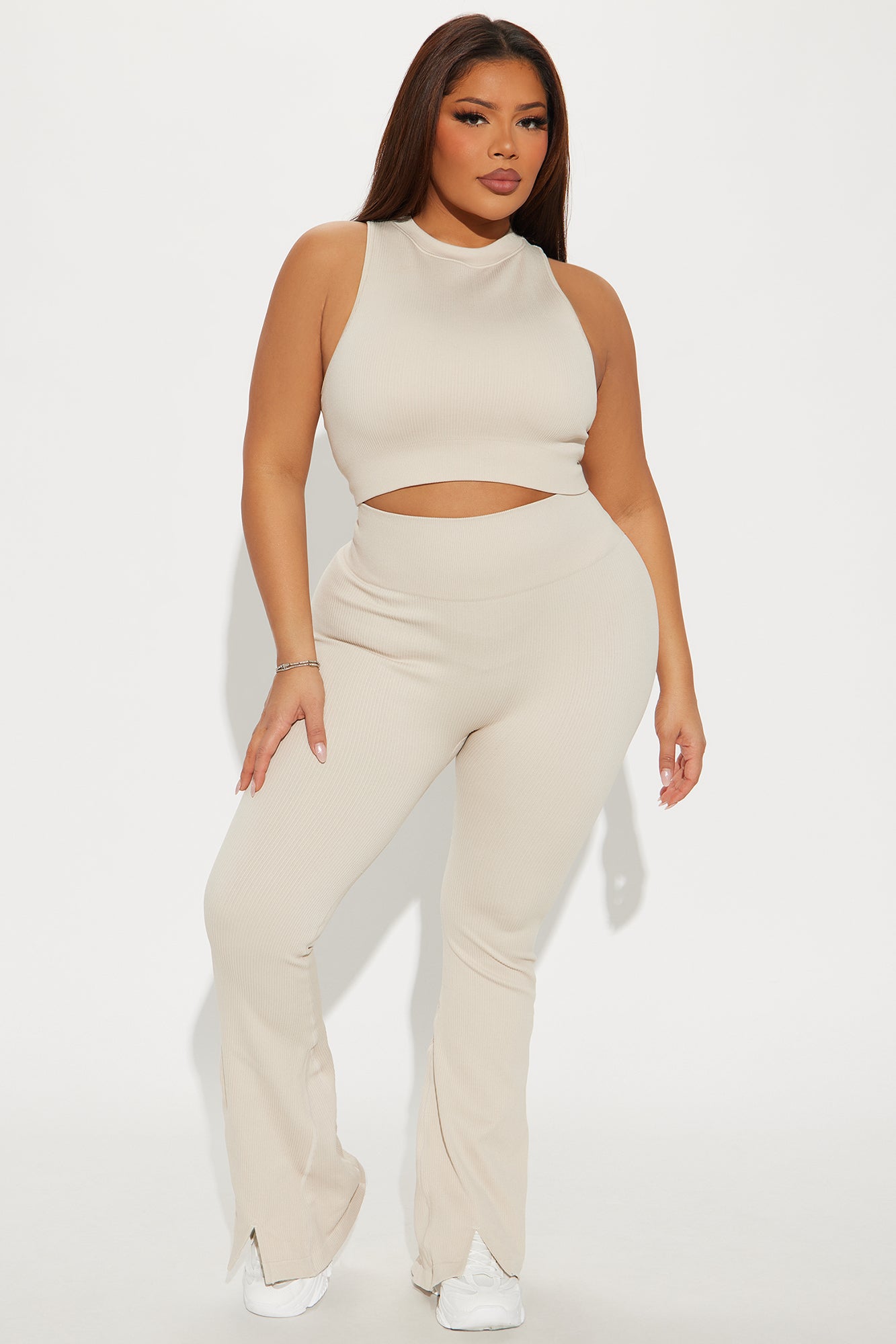 Reach Up Effortless Seamless Active Legging - Light Taupe - Image 5