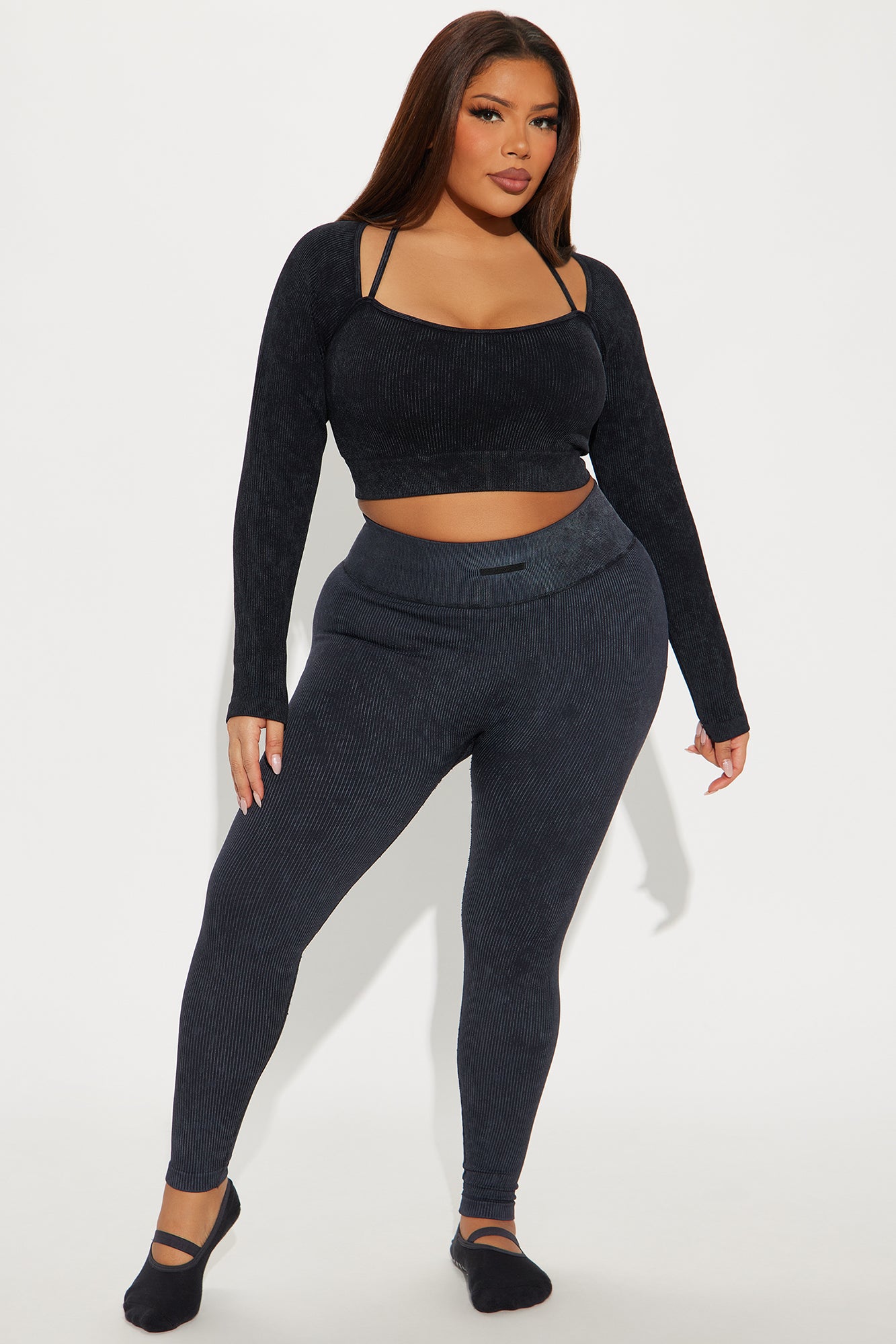 Imprint Effortless Seamless Washed Active Top - Black - Image 7