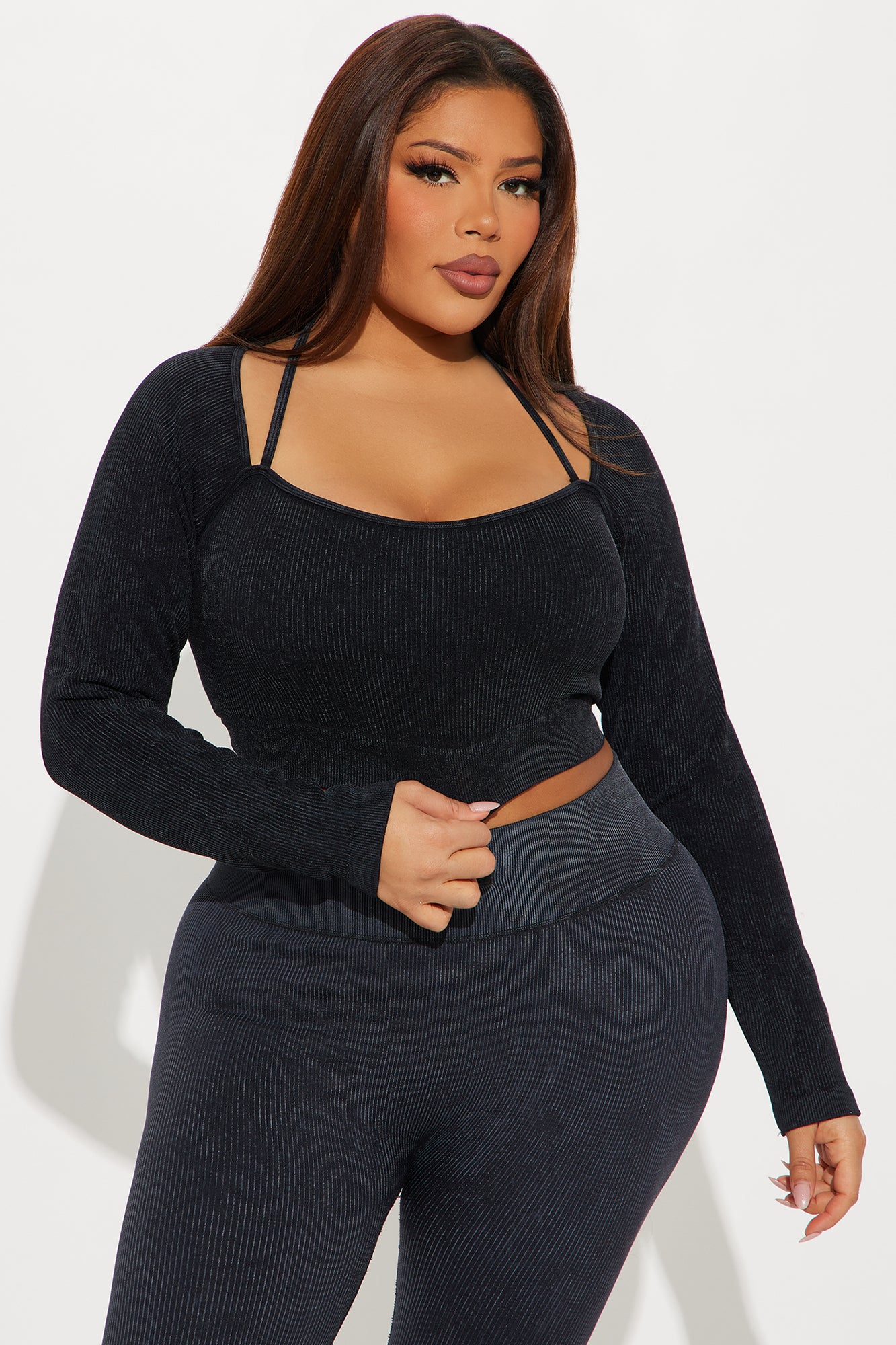 Imprint Effortless Seamless Washed Active Top - Black - Image 6