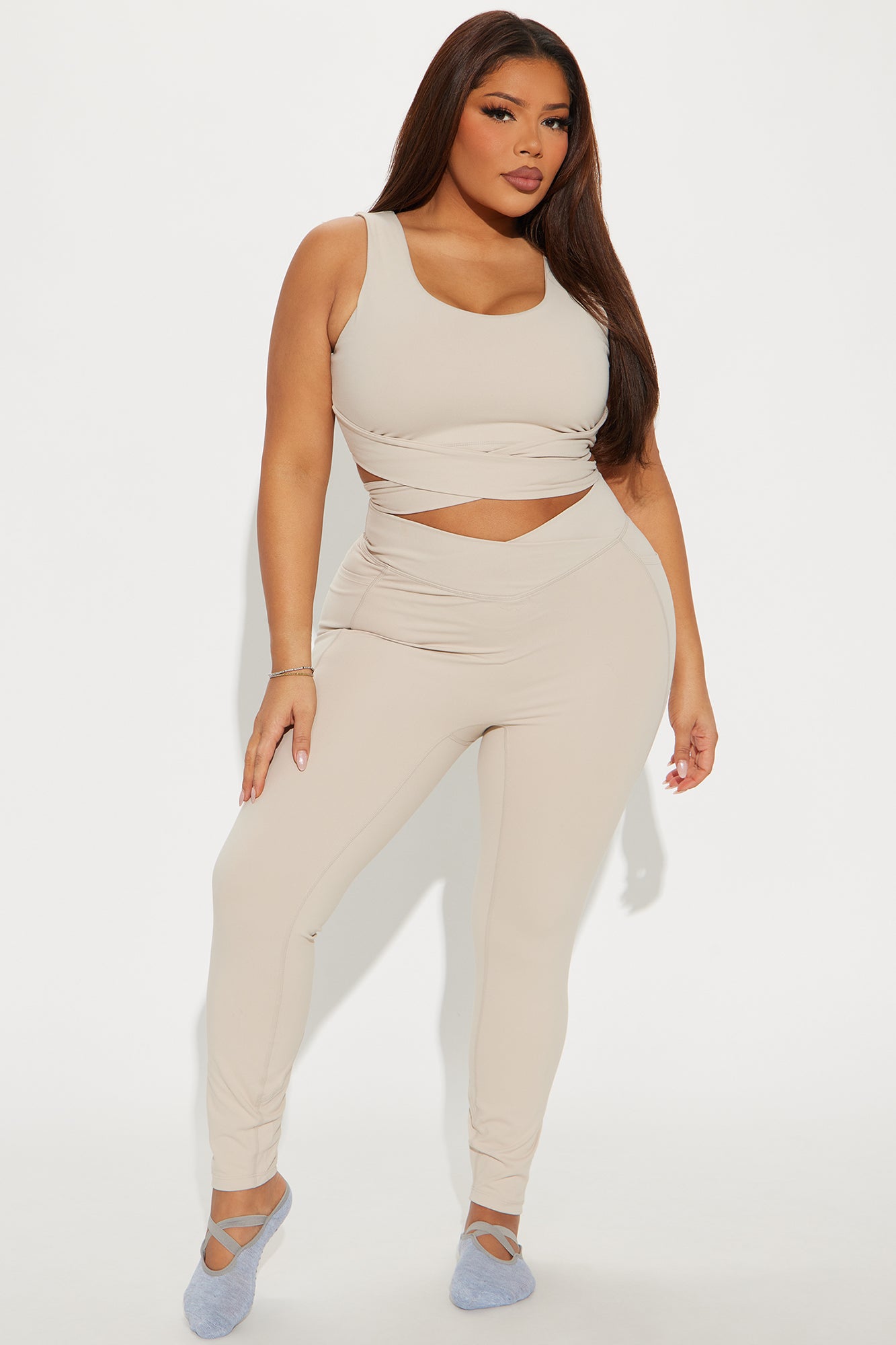 Lean Into It Super Soft Active Top - Light Taupe - Image 6