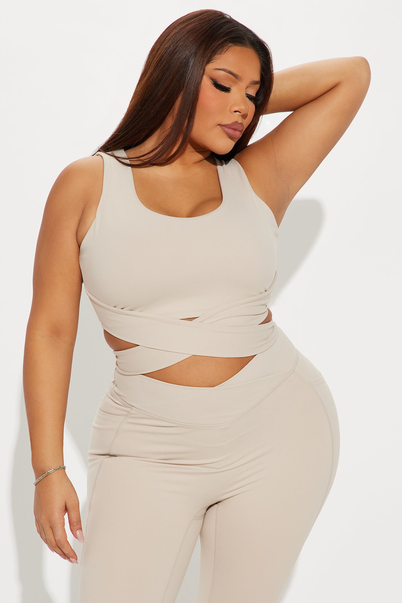 Lean Into It Super Soft Active Top - Light Taupe - Image 5