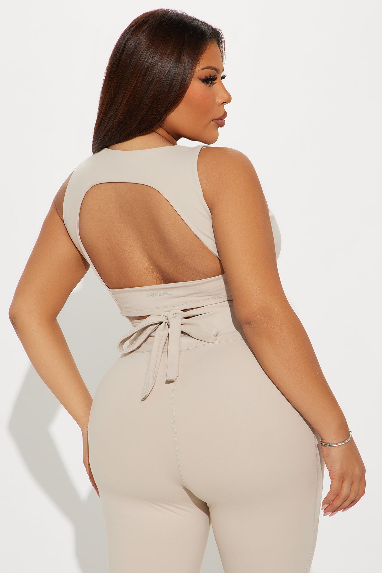 Lean Into It Super Soft Active Top - Light Taupe - Image 8