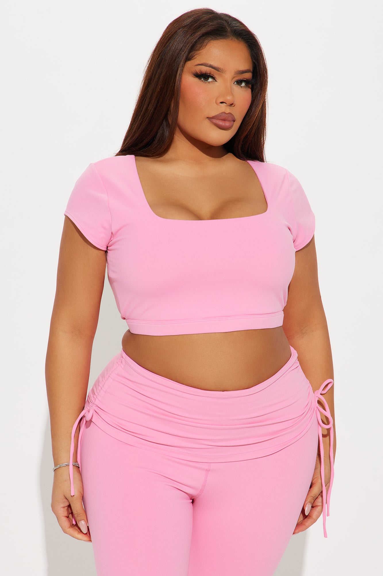 Roll Up Super Soft Active Top - Bubblegum Pink - Image 5