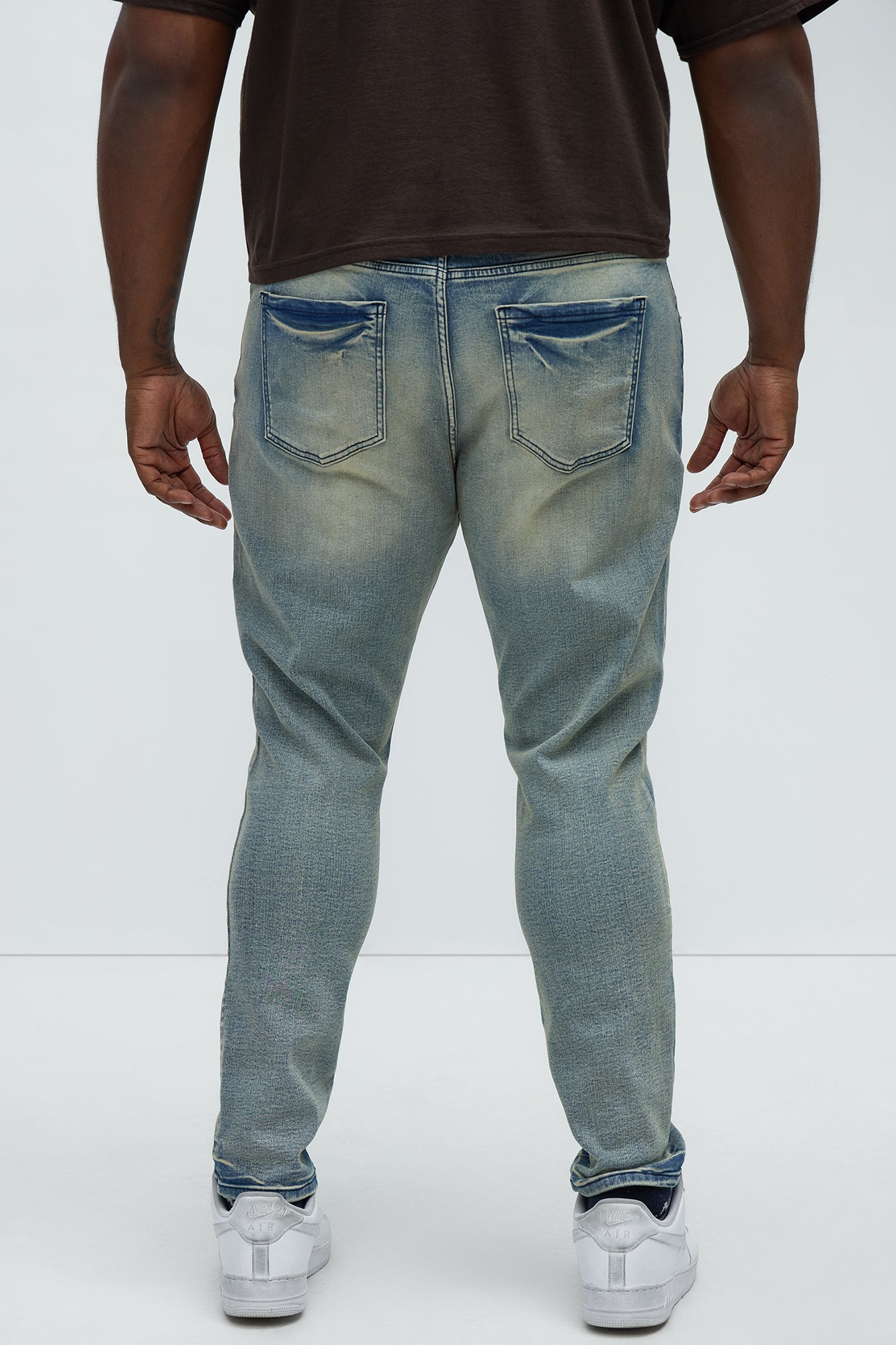 Crease Vintage Skinny Jeans - Vintage Blue Wash - Image 7