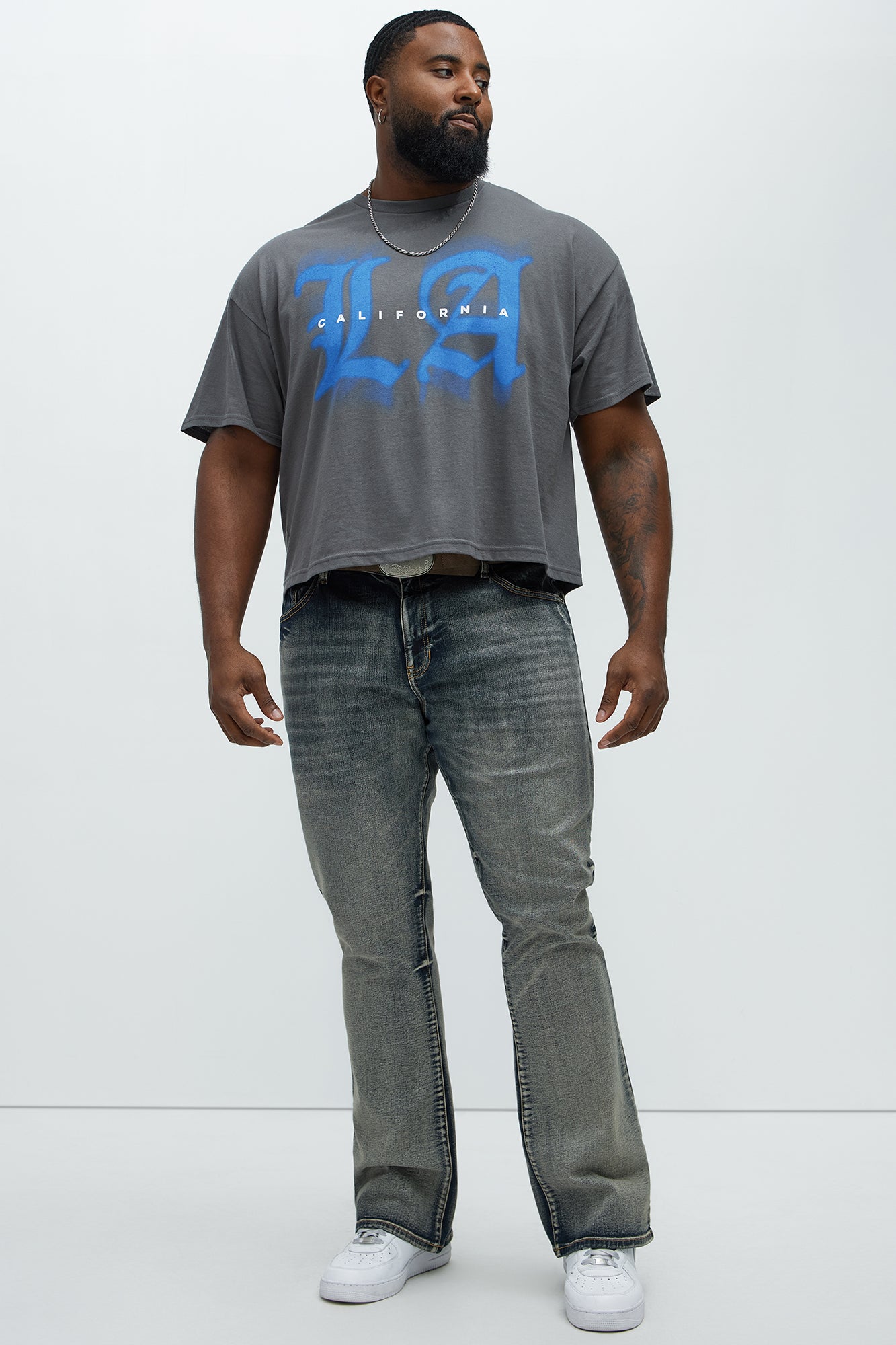 The LAnd Short Sleeve Cropped Tee - Charcoal - Image 6