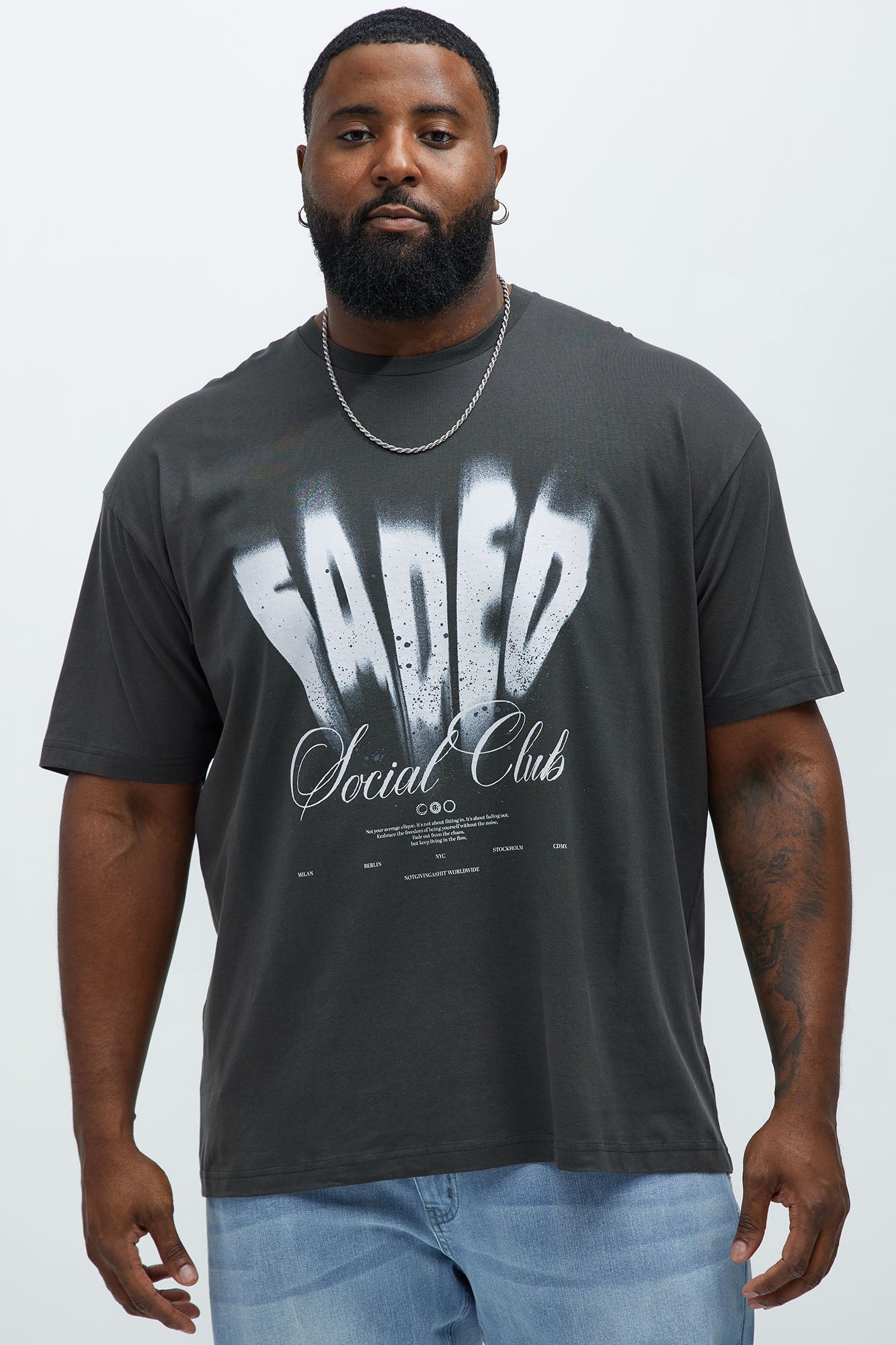 Faded Social Club Short Sleeve Tee - Black Wash - Image 4
