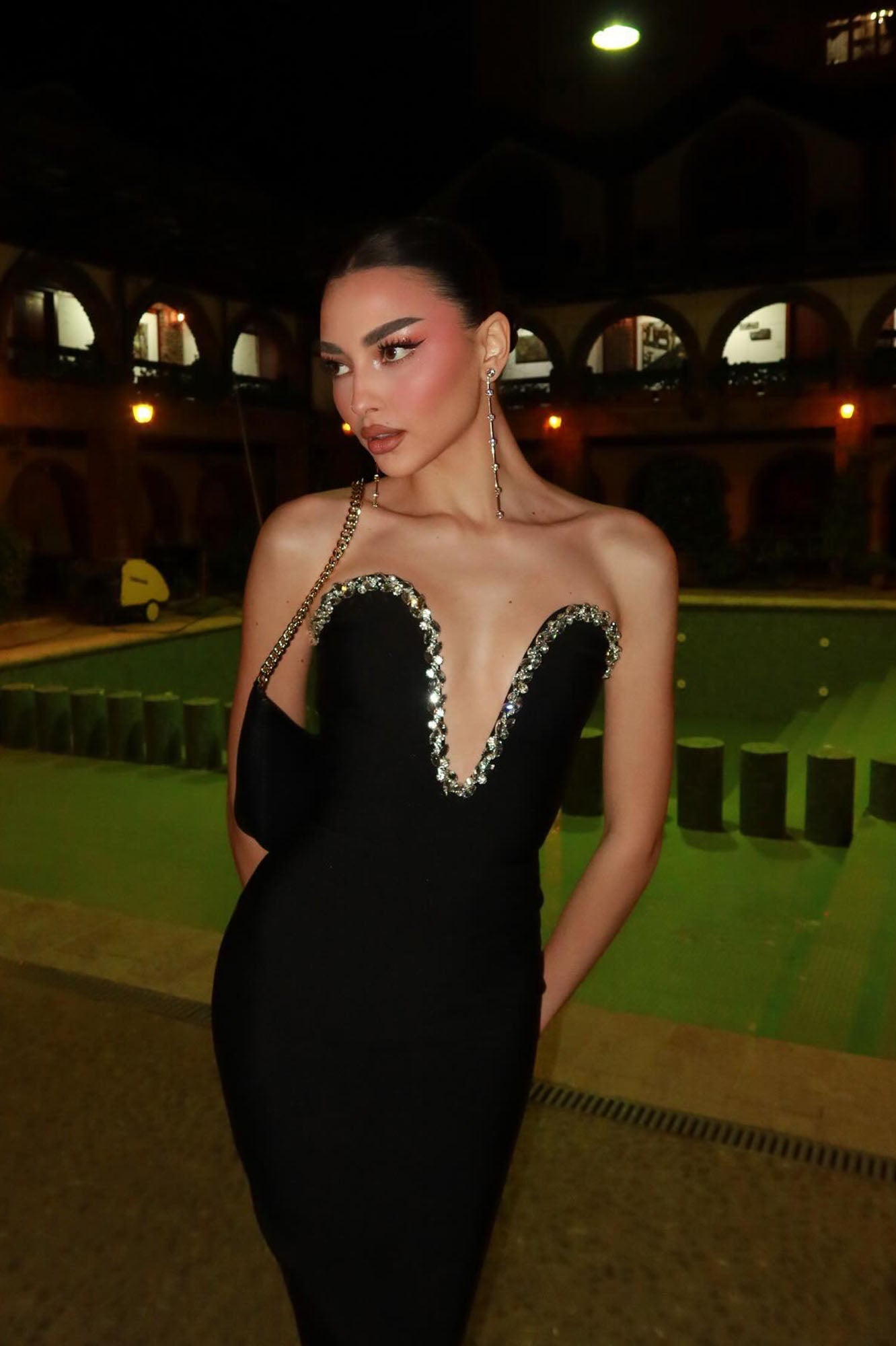 Sweetest Heart Embellished Midi Dress - Black - Image 5