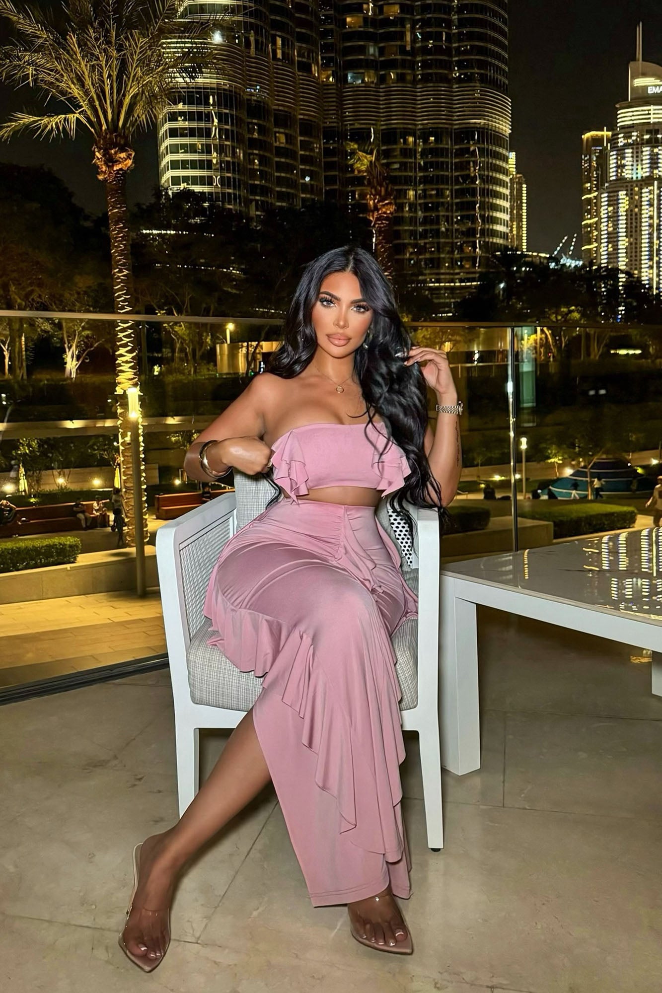 Love Affair Ruffle Skirt Set - Mauve - Image 4